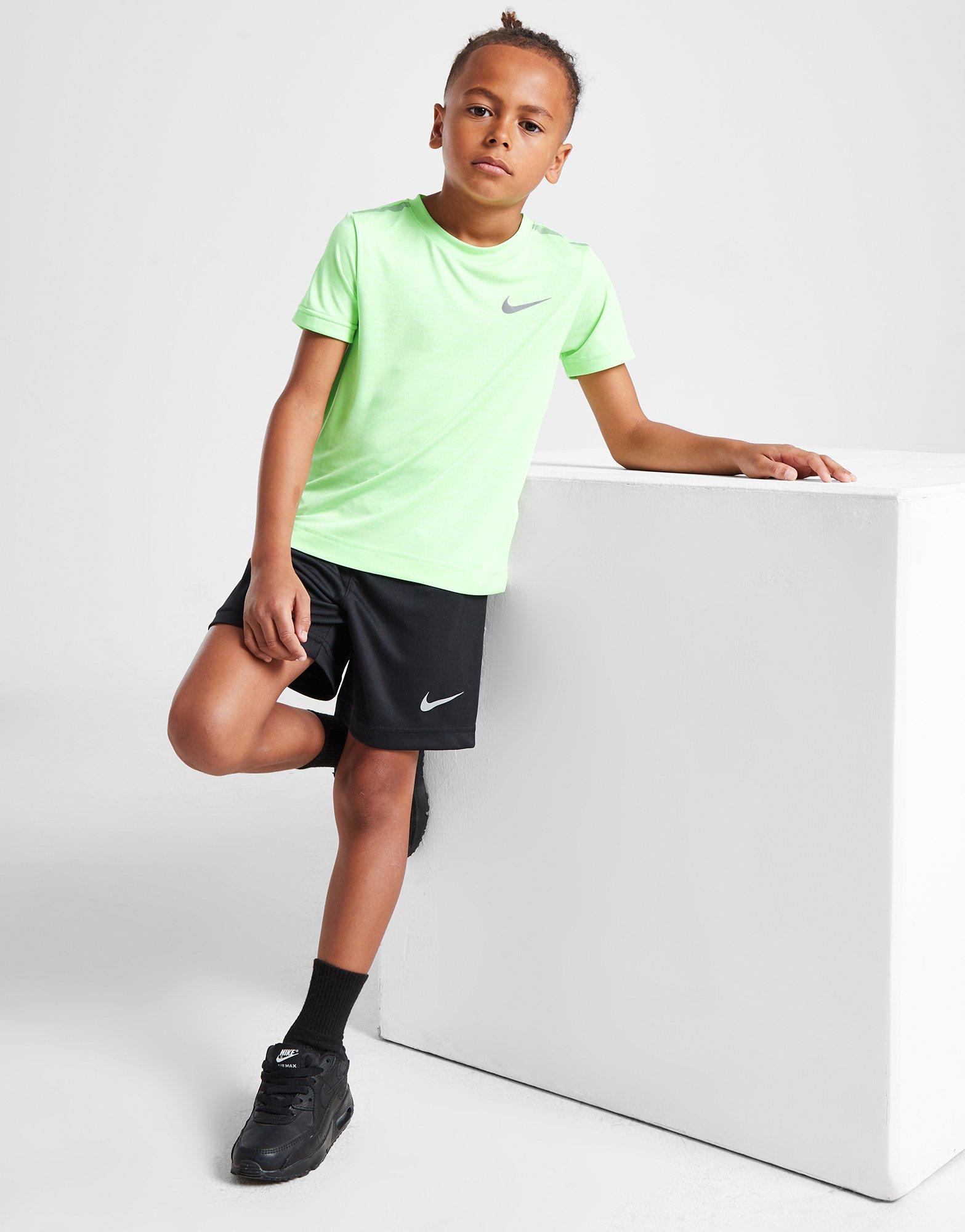 Green Nike Miler T-Shirt/Shorts Set Children | JD Sports UK