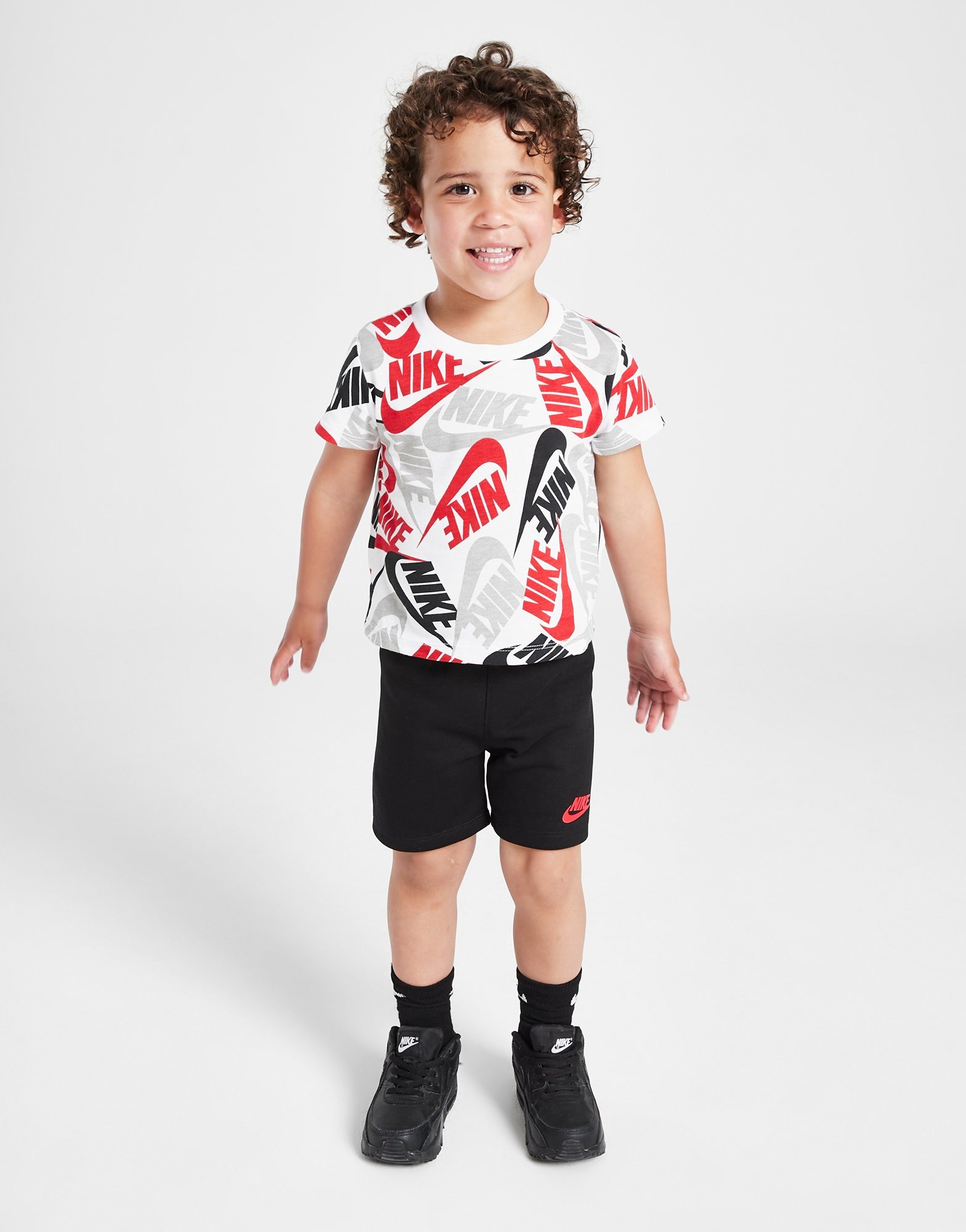 White Nike All Over Print T-Shirt/Shorts Set Infant | JD Sports UK