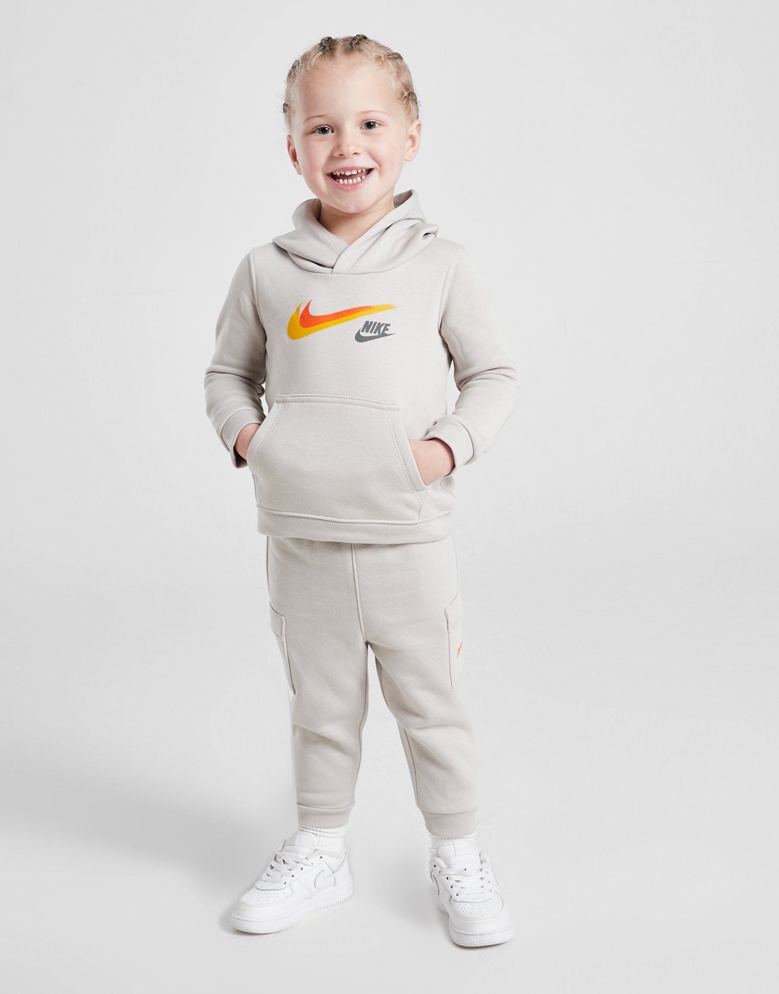 Grey Nike Cargo Overhead Hoodie Tracksuit Infant | JD Sports UK