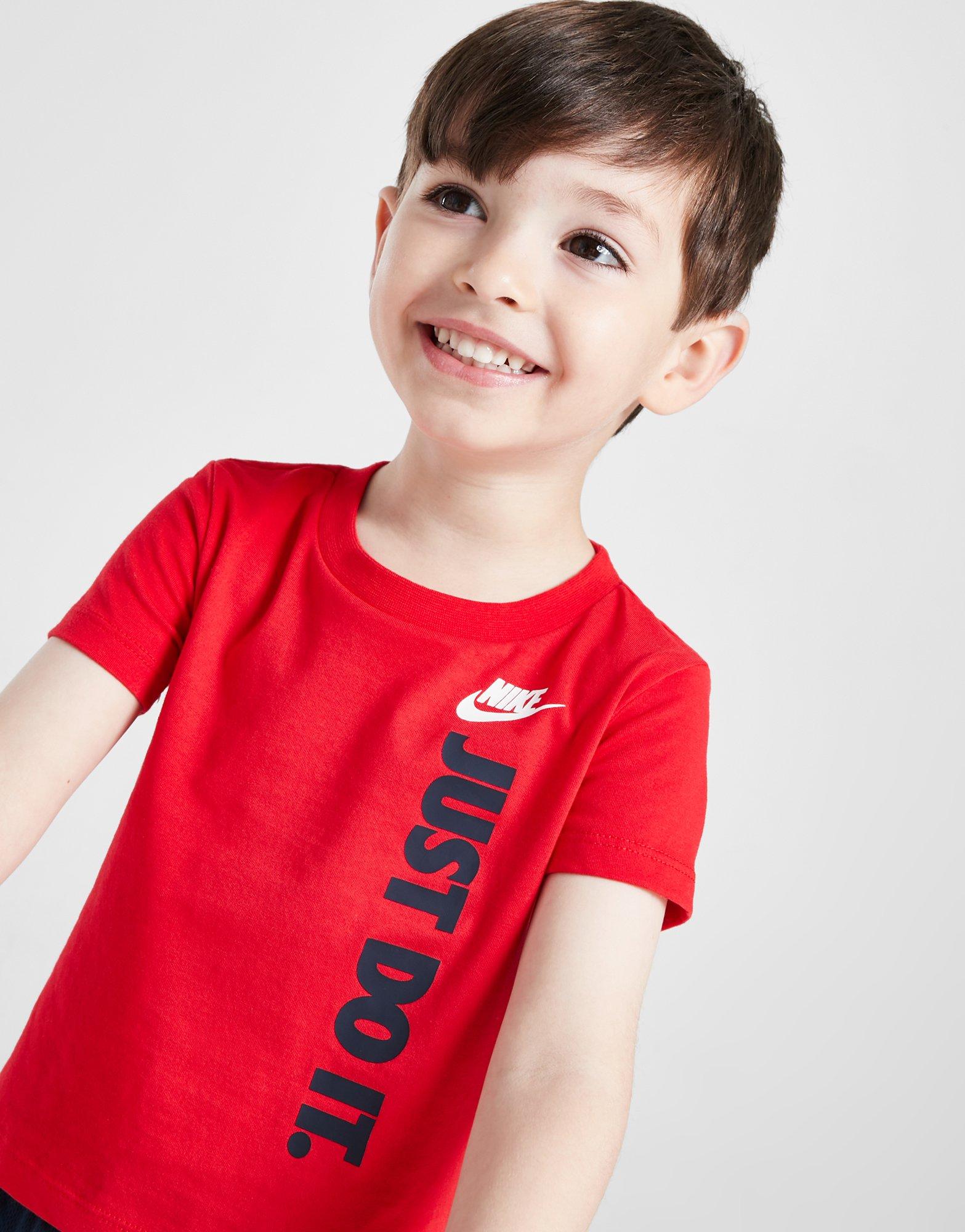 Red Nike Just Do It T Shirt Shorts Set Infant JD Sports UK