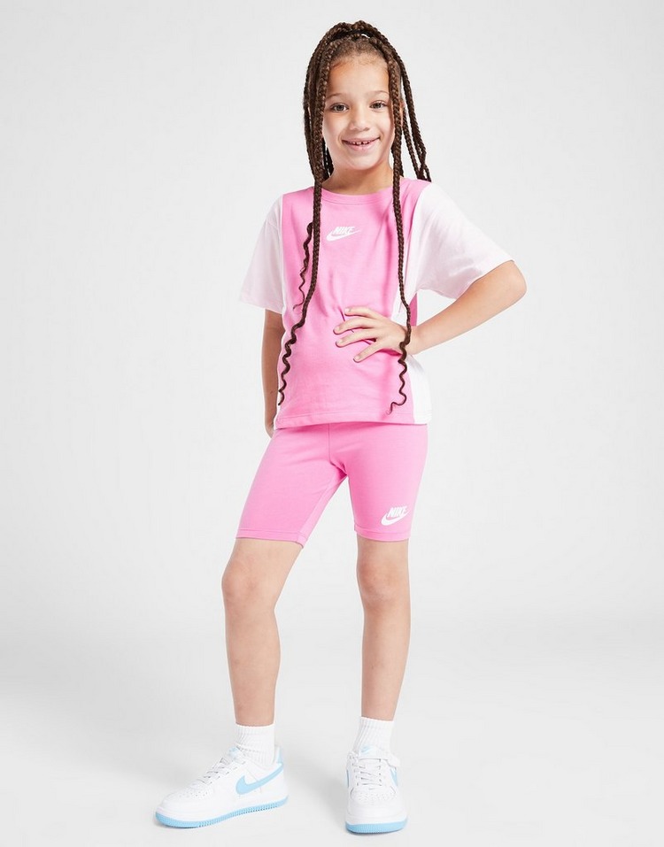 Nike Girls' Colour Block T-Shirt/Shorts Set Children