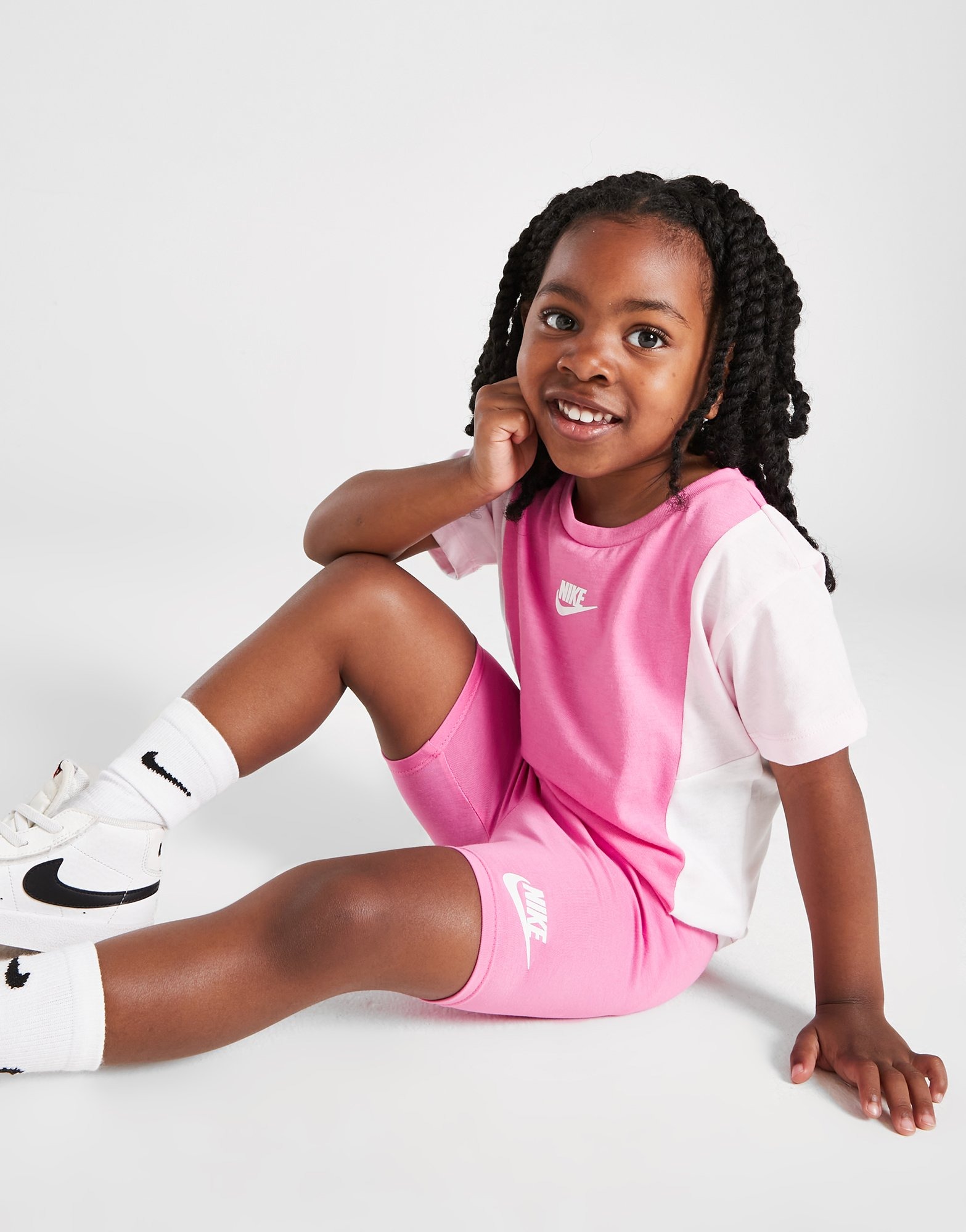 Nike Ensemble T shirt Short Colour Block Bebe Rose JD Sports France
