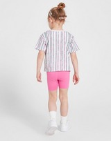Nike Conjunto de camiseta y pantalón corto Girls' Stripe para bebé