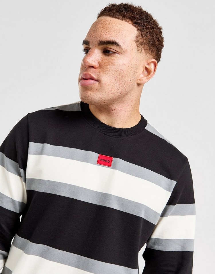 Black HUGO Diragol Stripe Sweatshirt | JD Sports UK