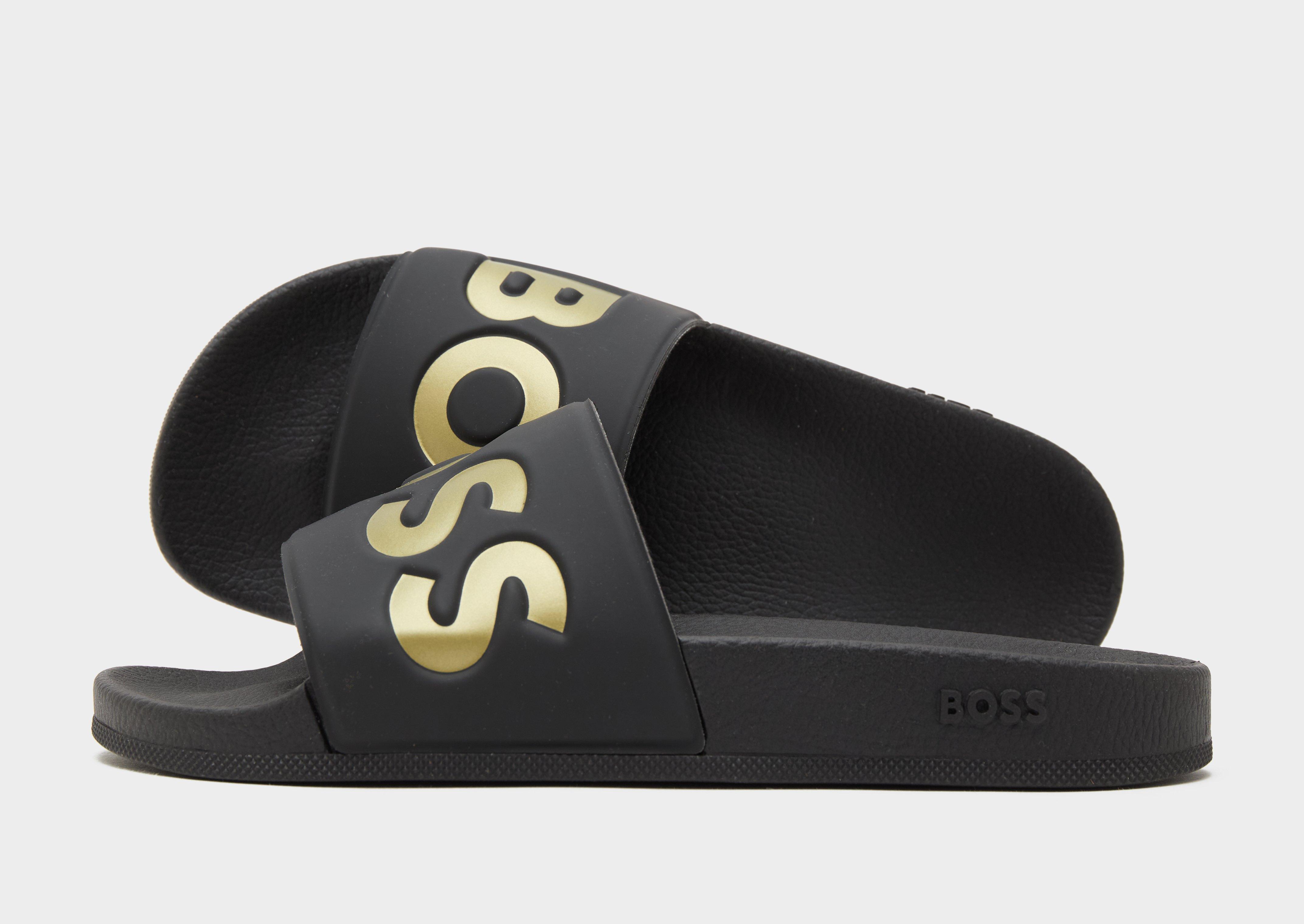 Black BOSS Aryeh Slides JD Sports UK