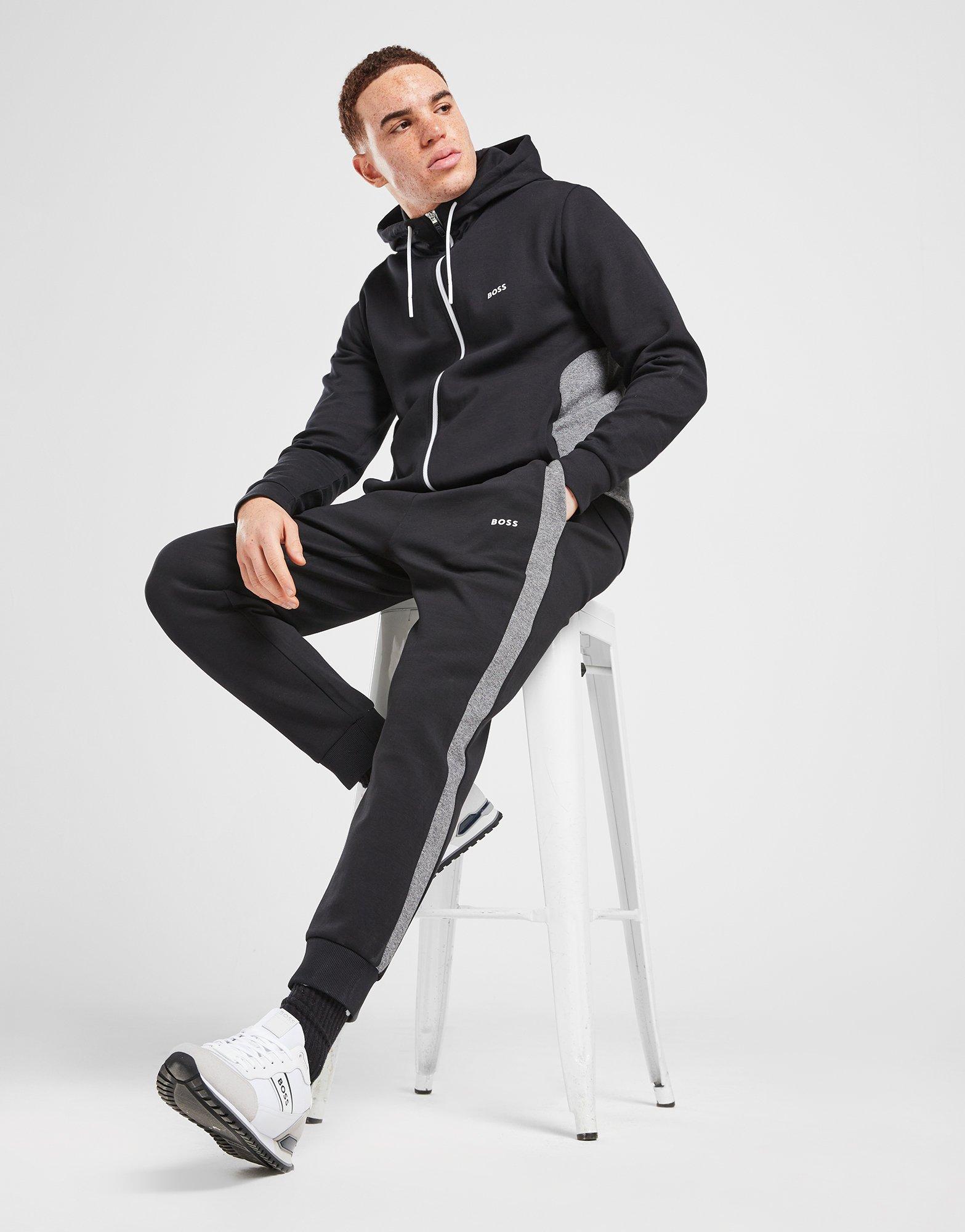 BOSS - Oversize-fit tracksuit bottoms with contrast waistband