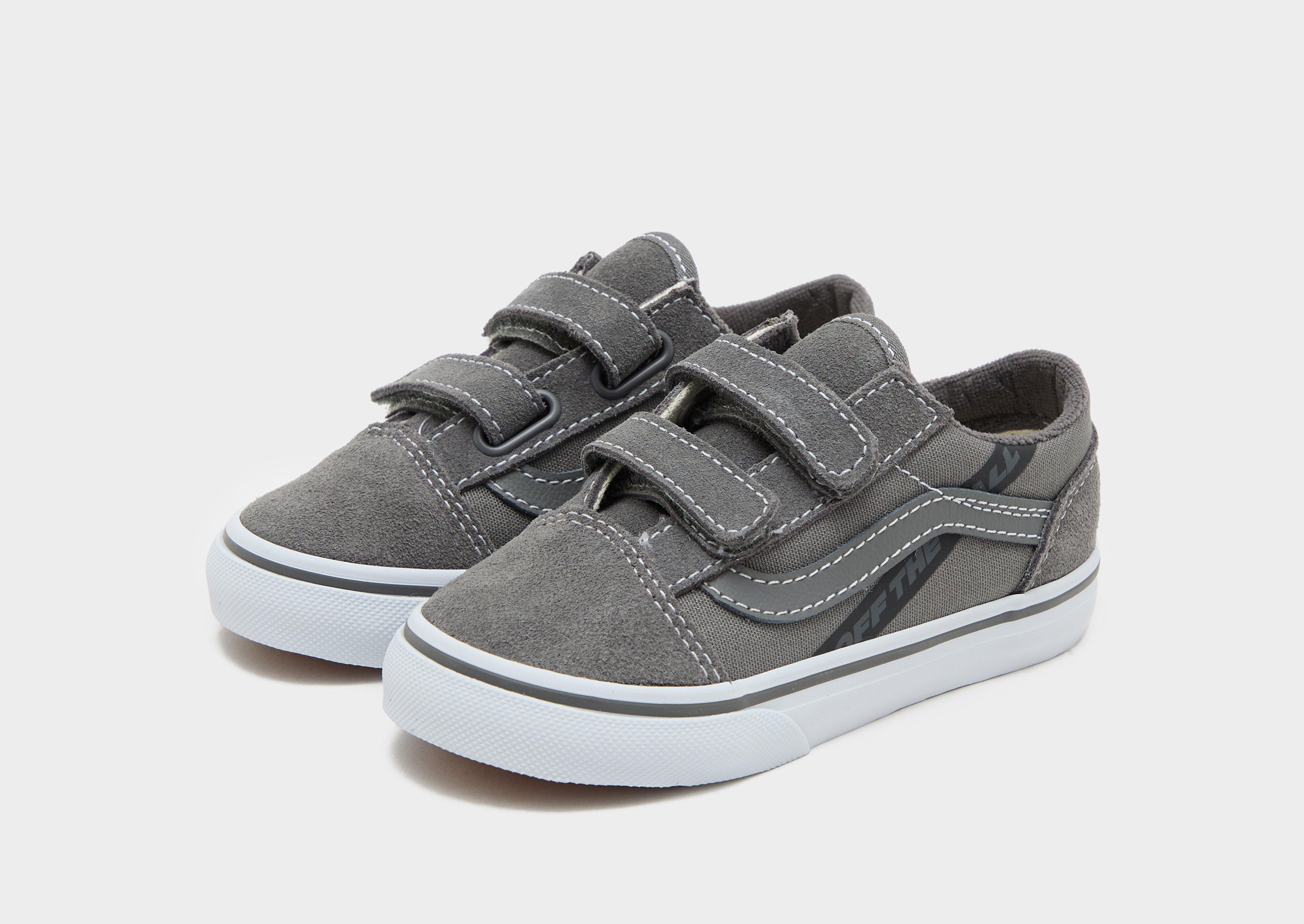 Vans old skool velcro on sale grey