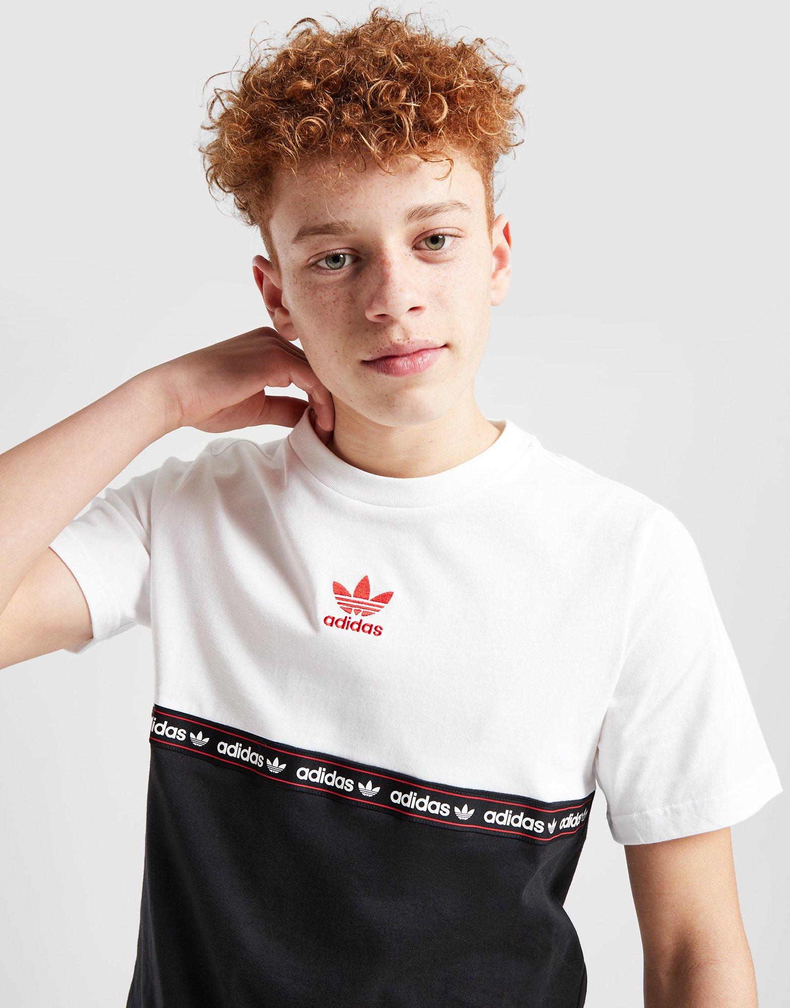 Adidas originals tape on sale t shirt junior