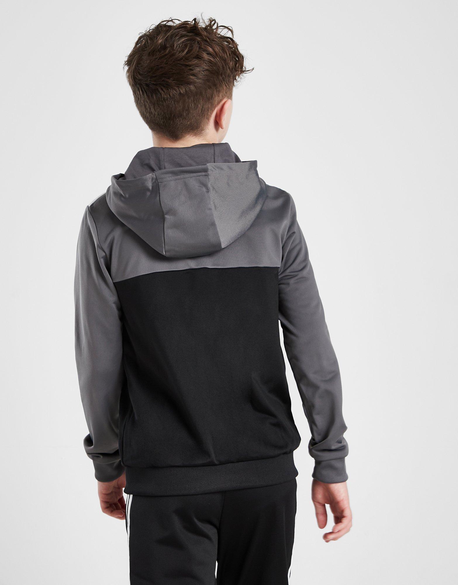 Black adidas Originals Poly Tape Full Zip Hoodie Junior JD Sports UK