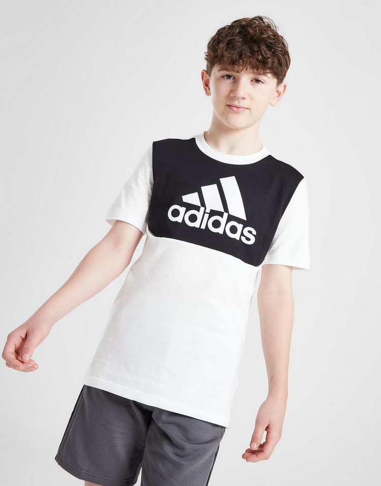adidas Colour Block Logo T-Shirt Junior
