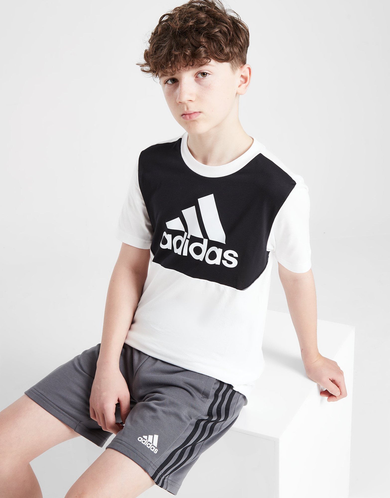 Grey adidas Logo Shorts Junior JD Sports UK