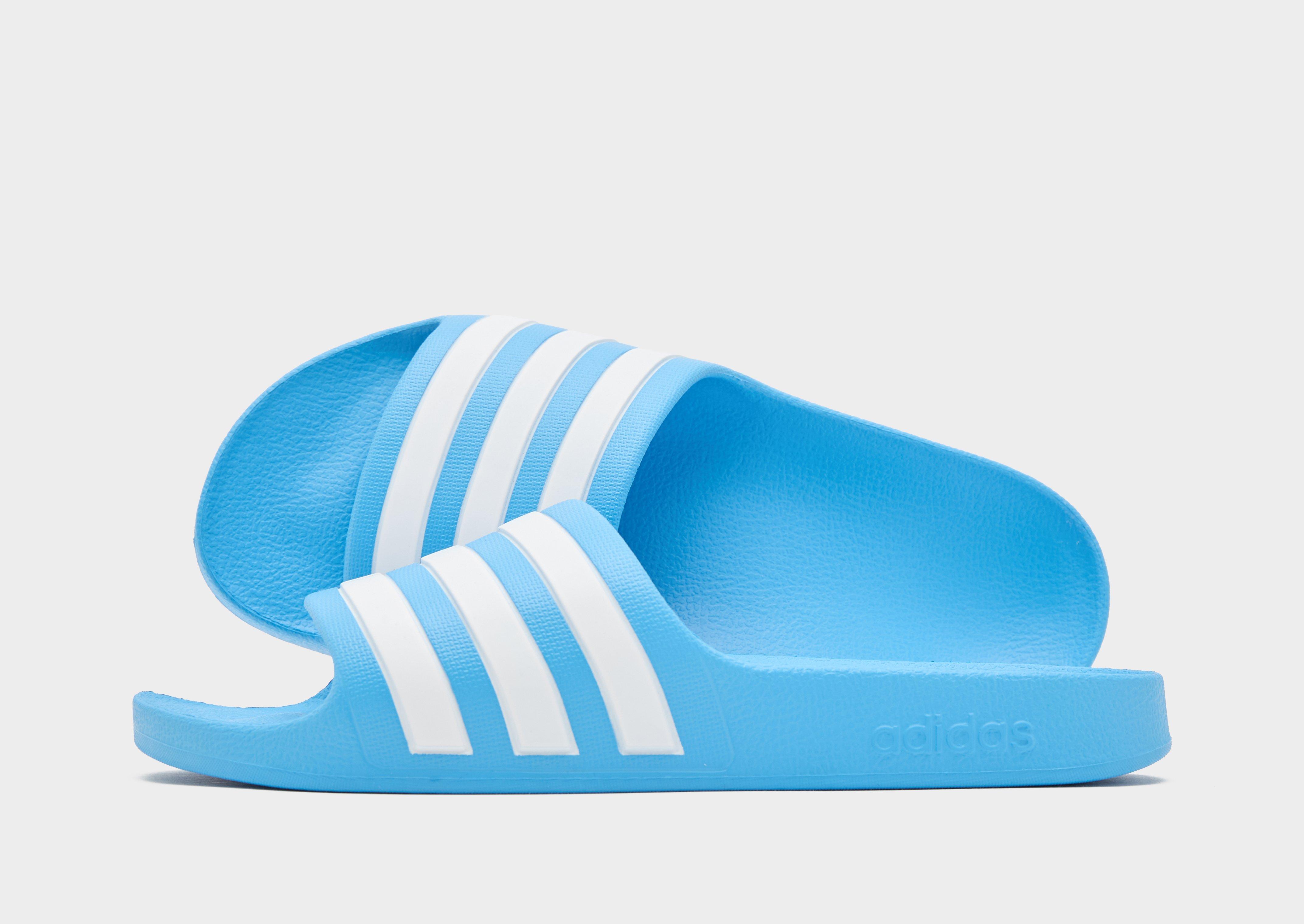 White adidas Adilette Aqua Slides Junior | JD Sports UK