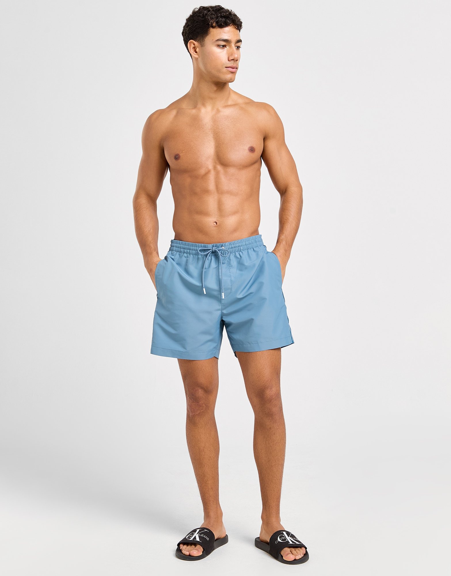 Blue Calvin Klein Swim Tape Swim Shorts JD Sports NZ