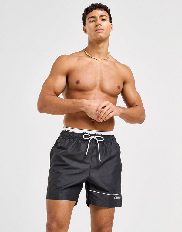 Calvin Klein Swim Calções de Banho com Faixa Dupla na Cintura