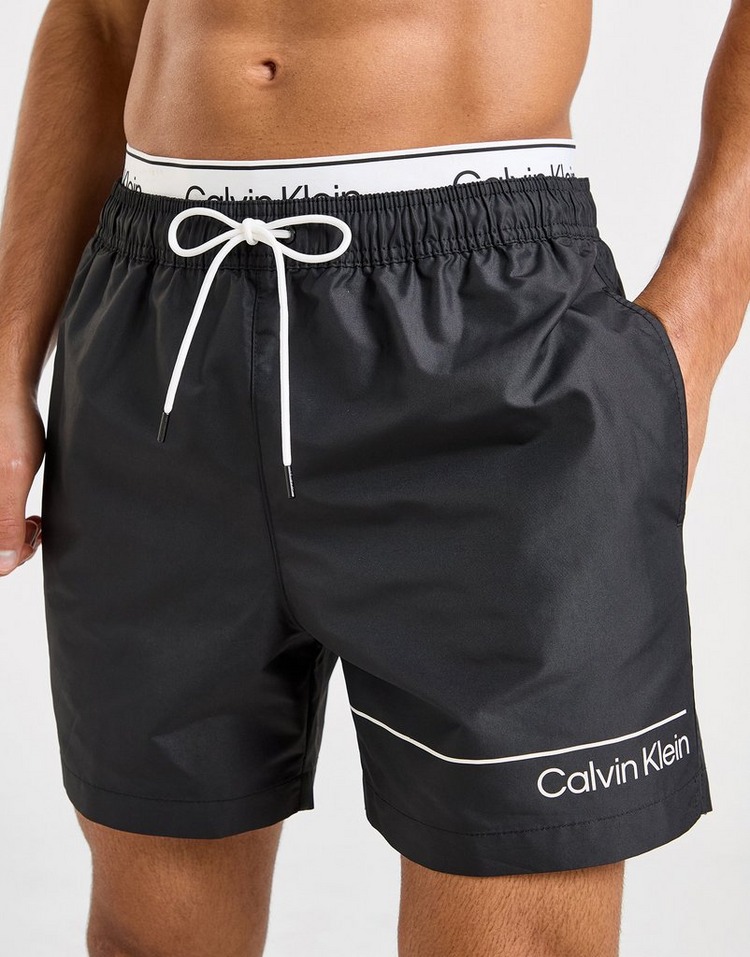 Calvin Klein Swim Double Waistband Swim Shorts