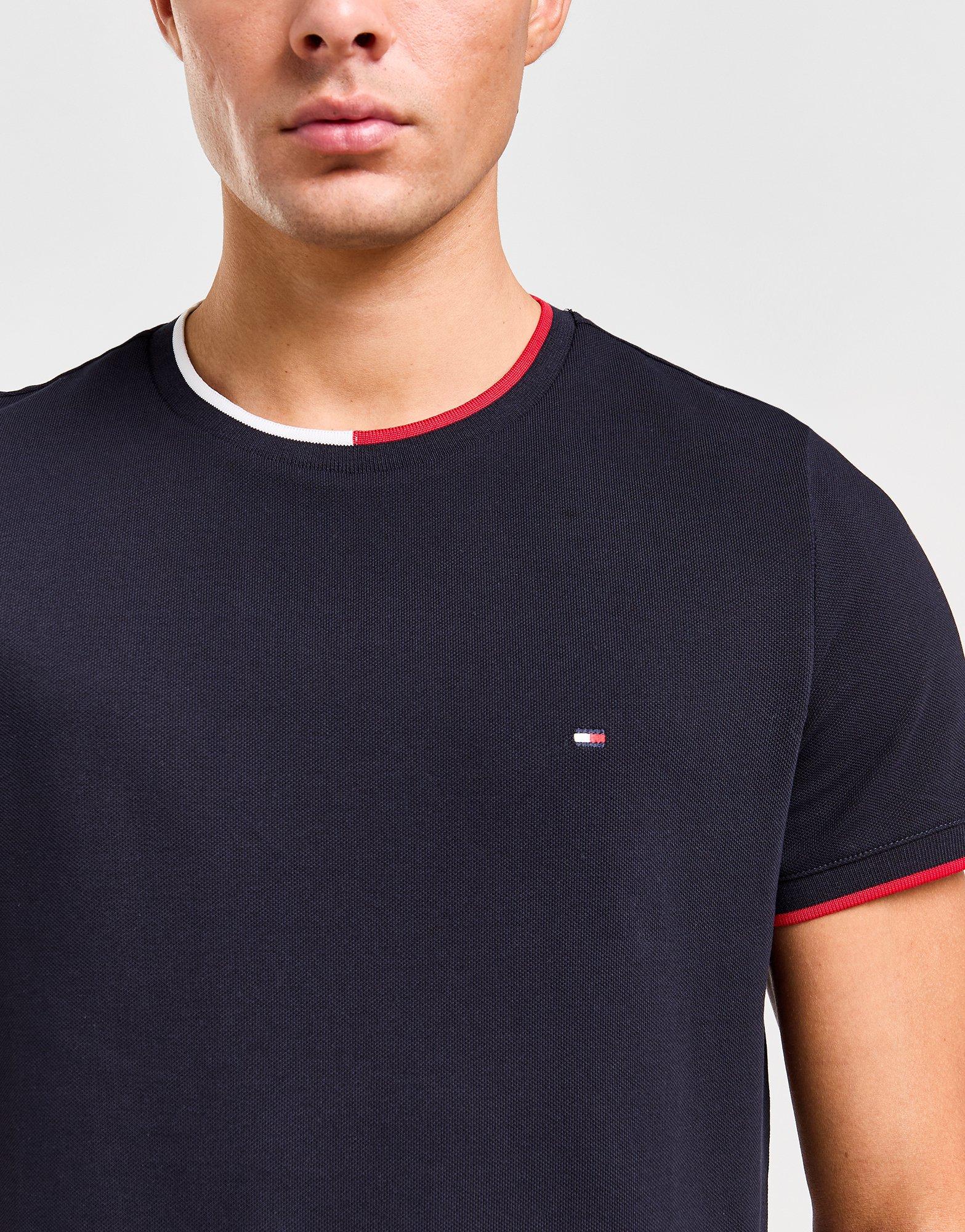 Blue Tommy Hilfiger RWB Tipped Pique T-Shirt - JD Sports Global