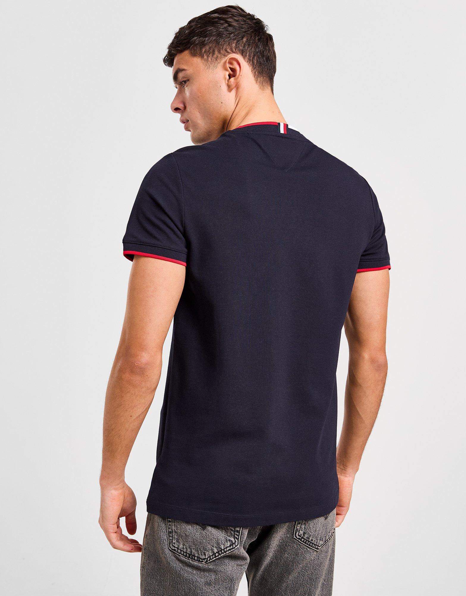 Blue Tommy Hilfiger RWB Tipped Pique T-Shirt - JD Sports Global 