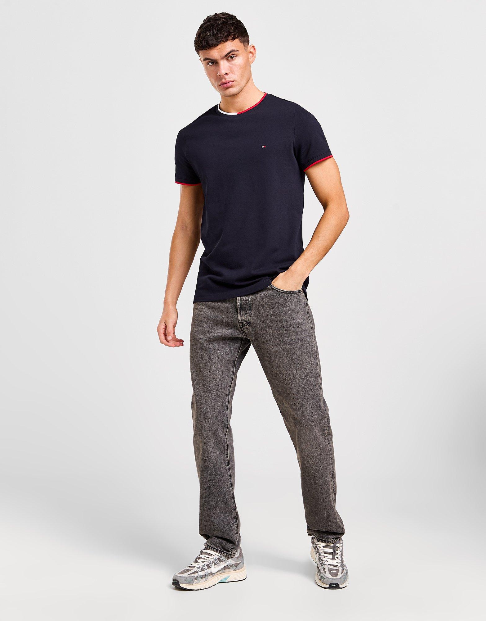Blue Tommy Hilfiger RWB Tipped Pique T-Shirt - JD Sports Global