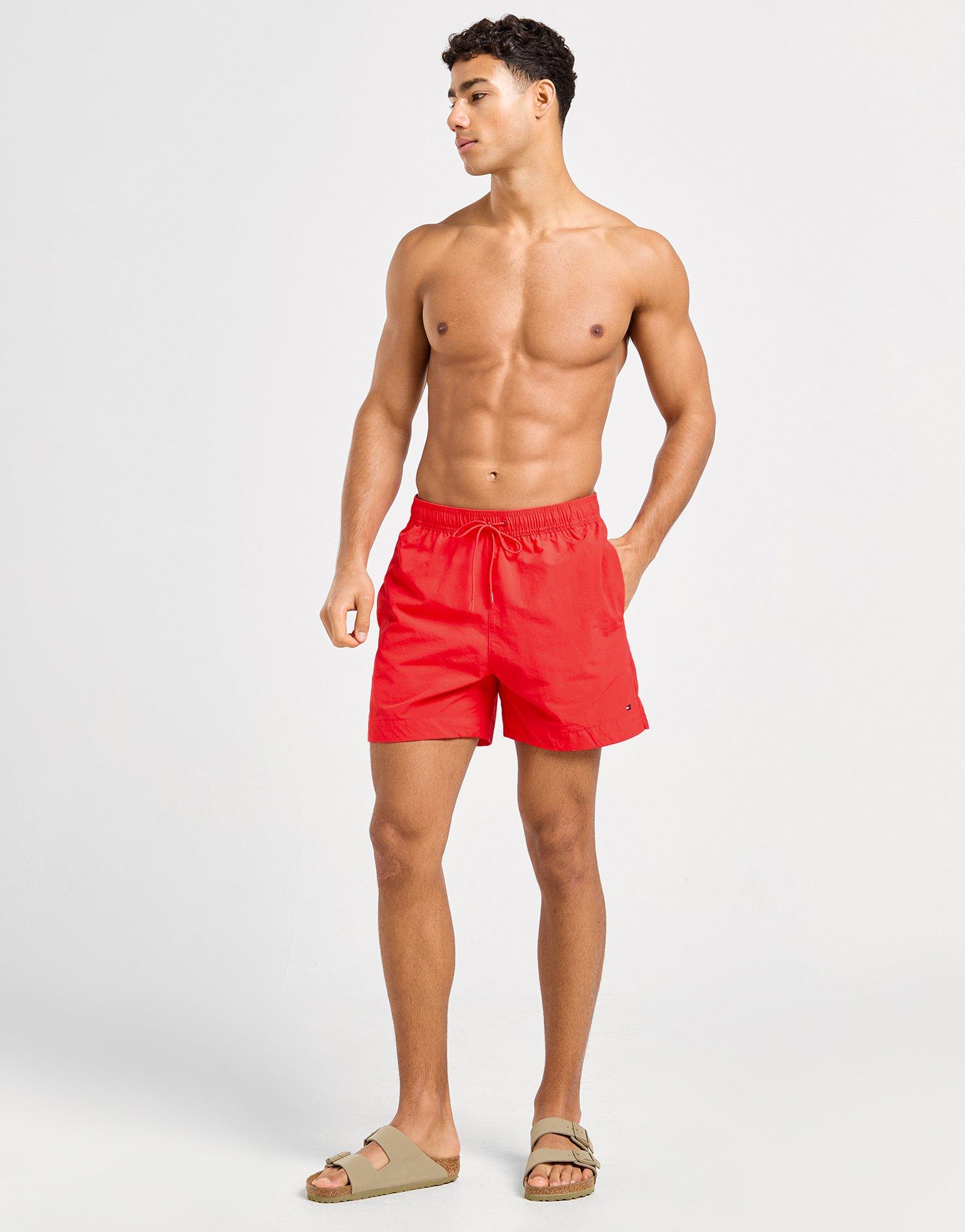 Red Tommy Hilfiger Small Flag Swim Shorts - JD Sports NZ