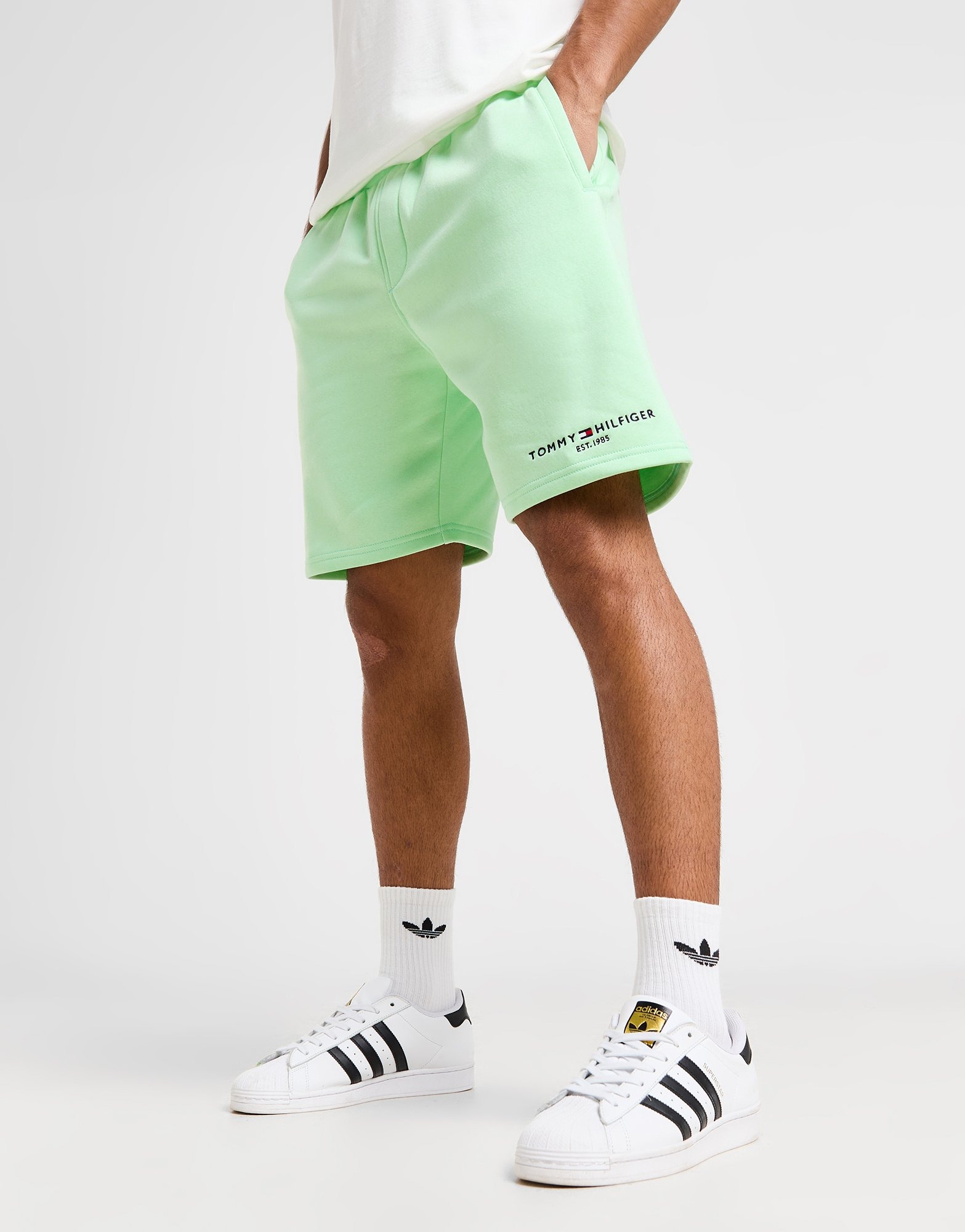 Tommy Hilfiger Pantaloncini Fleece Small Logo in Verde JD Sports