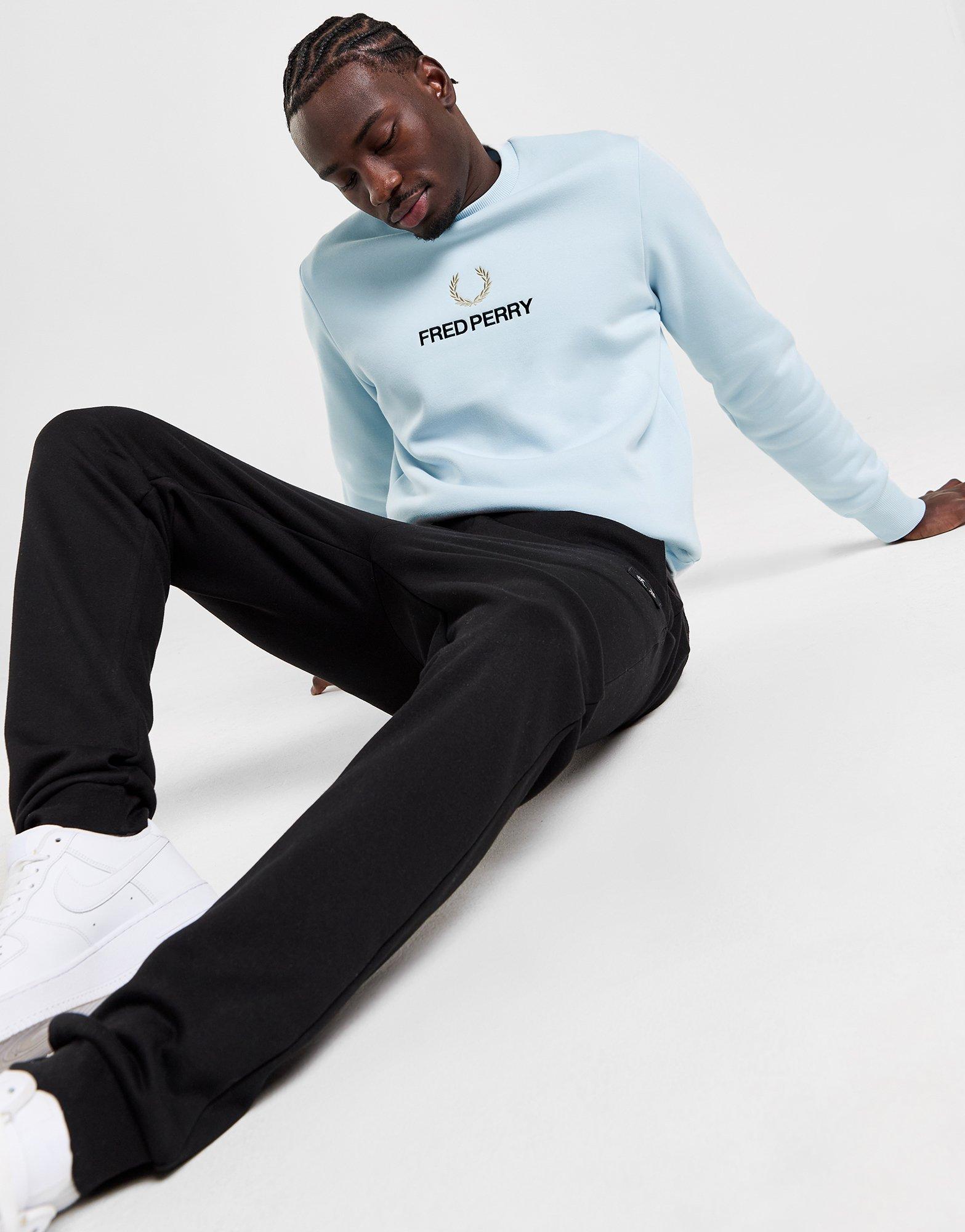 Blue Fred Perry Stack Crew Sweatshirt JD Sports Global