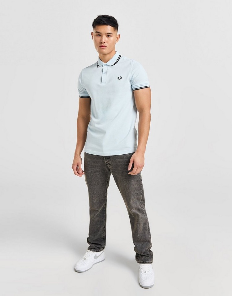 Blue Fred Perry Twin Tipped Polo Shirt | JD Sports UK