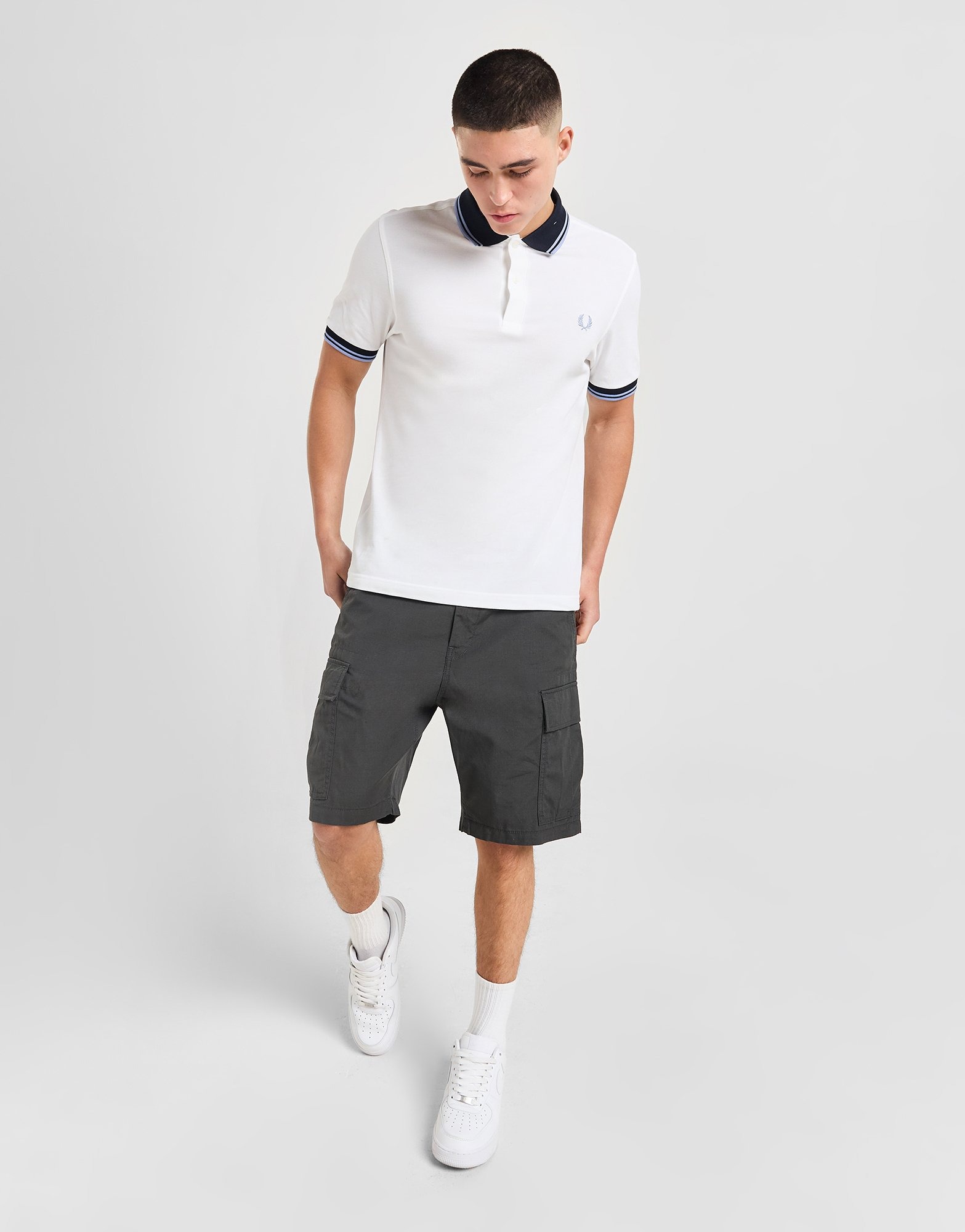 White Fred Perry Contrast Collar Polo Shirt | JD Sports UK