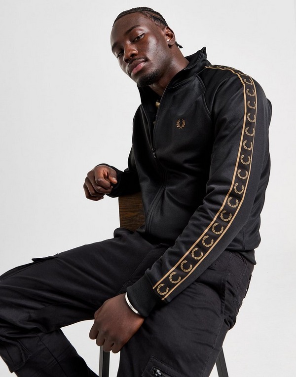 Black Fred Perry Tape Track Top - JD Sports Global