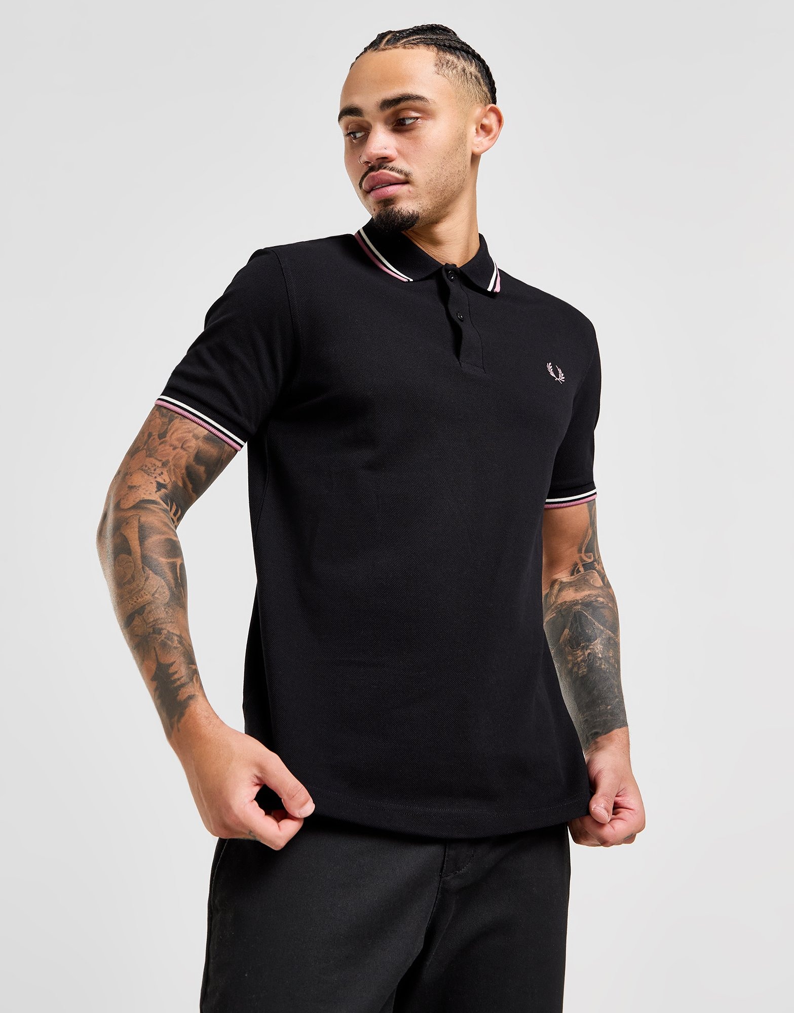 Black Fred Perry Twin Tipped Polo Shirt - JD Sports Global