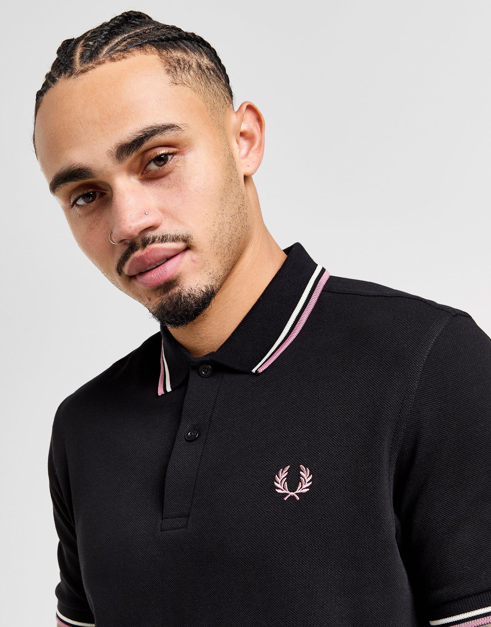 Fred perry black tipped hotsell polo shirt