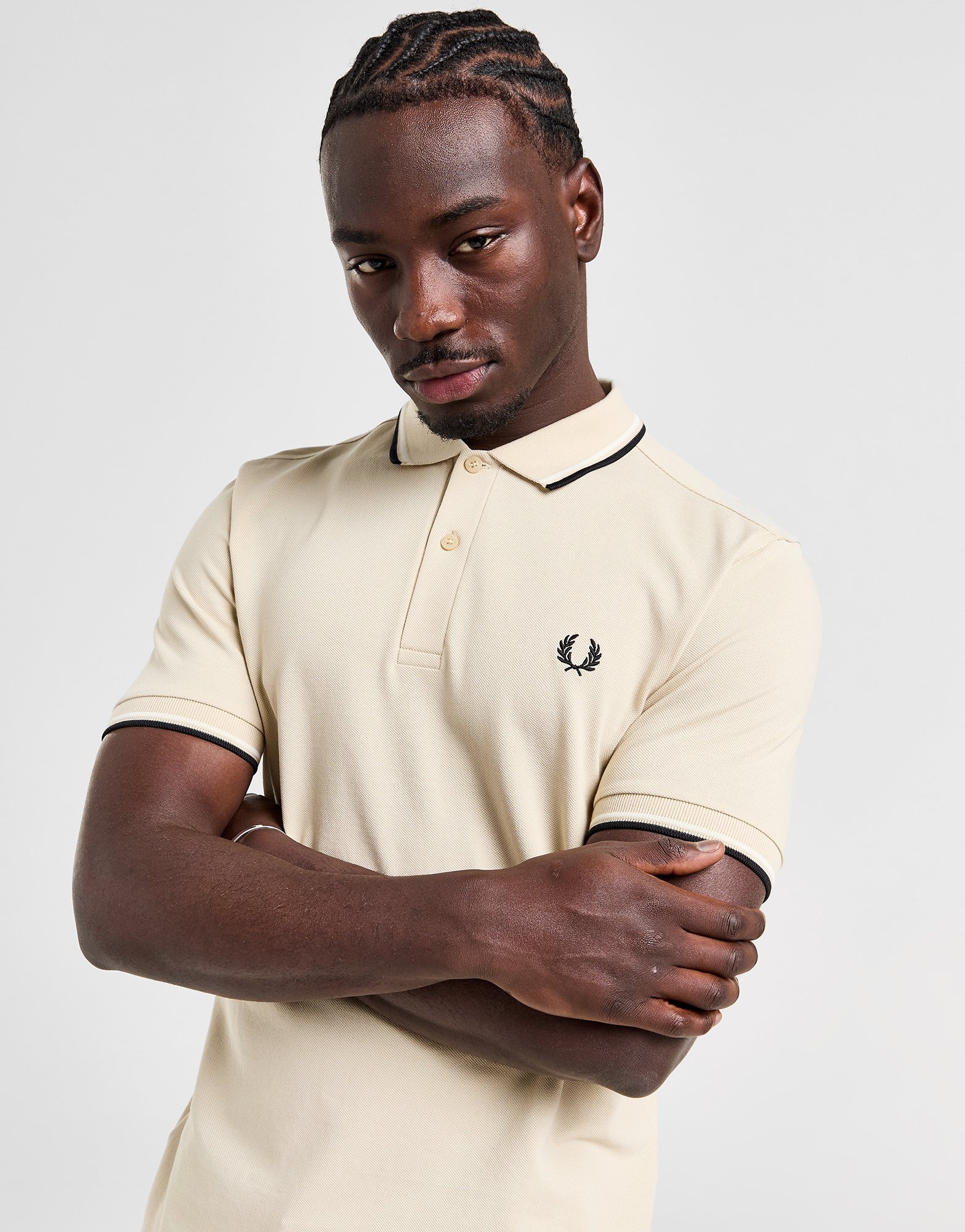 Brown Fred Perry Twin Tipped Polo Shirt - JD Sports NZ