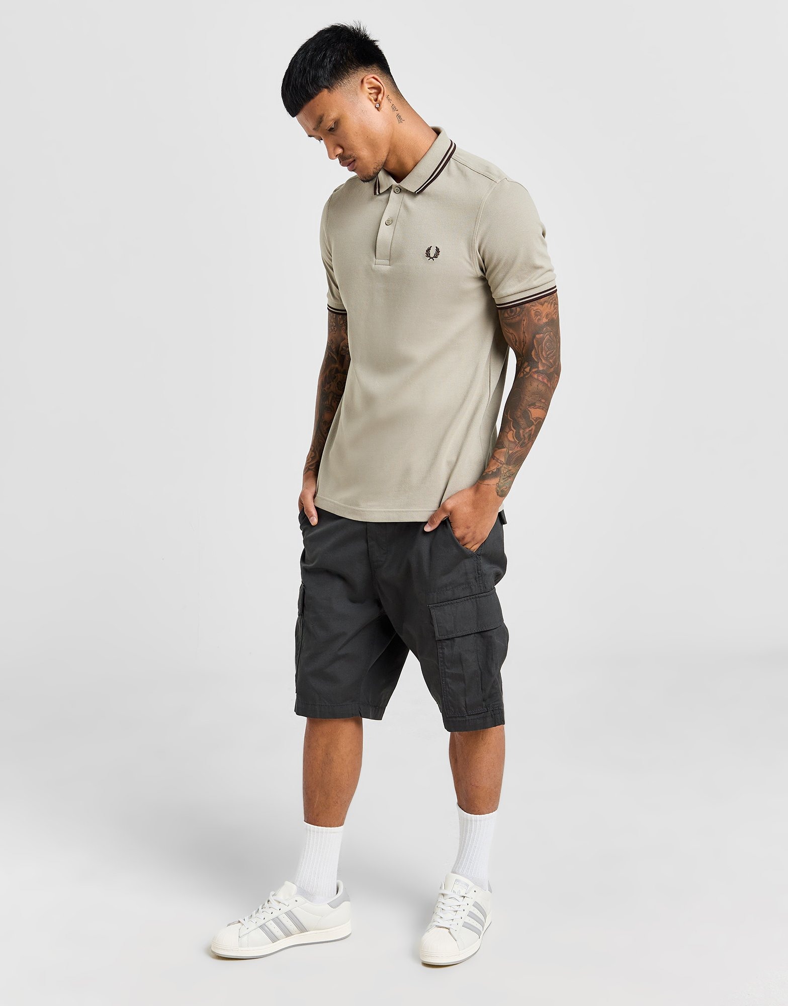 Brown Fred Perry Twin Tipped Polo Shirt | JD Sports UK