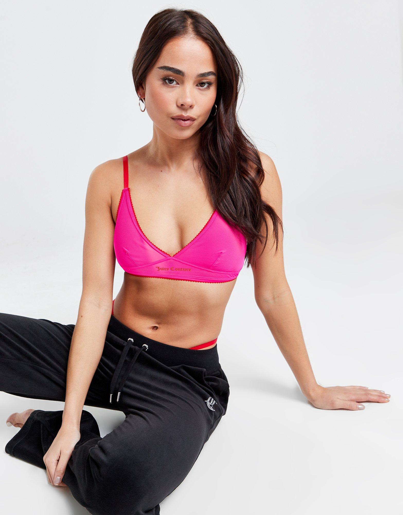 Pink JUICY COUTURE Mesh Triangle Bra - JD Sports Global