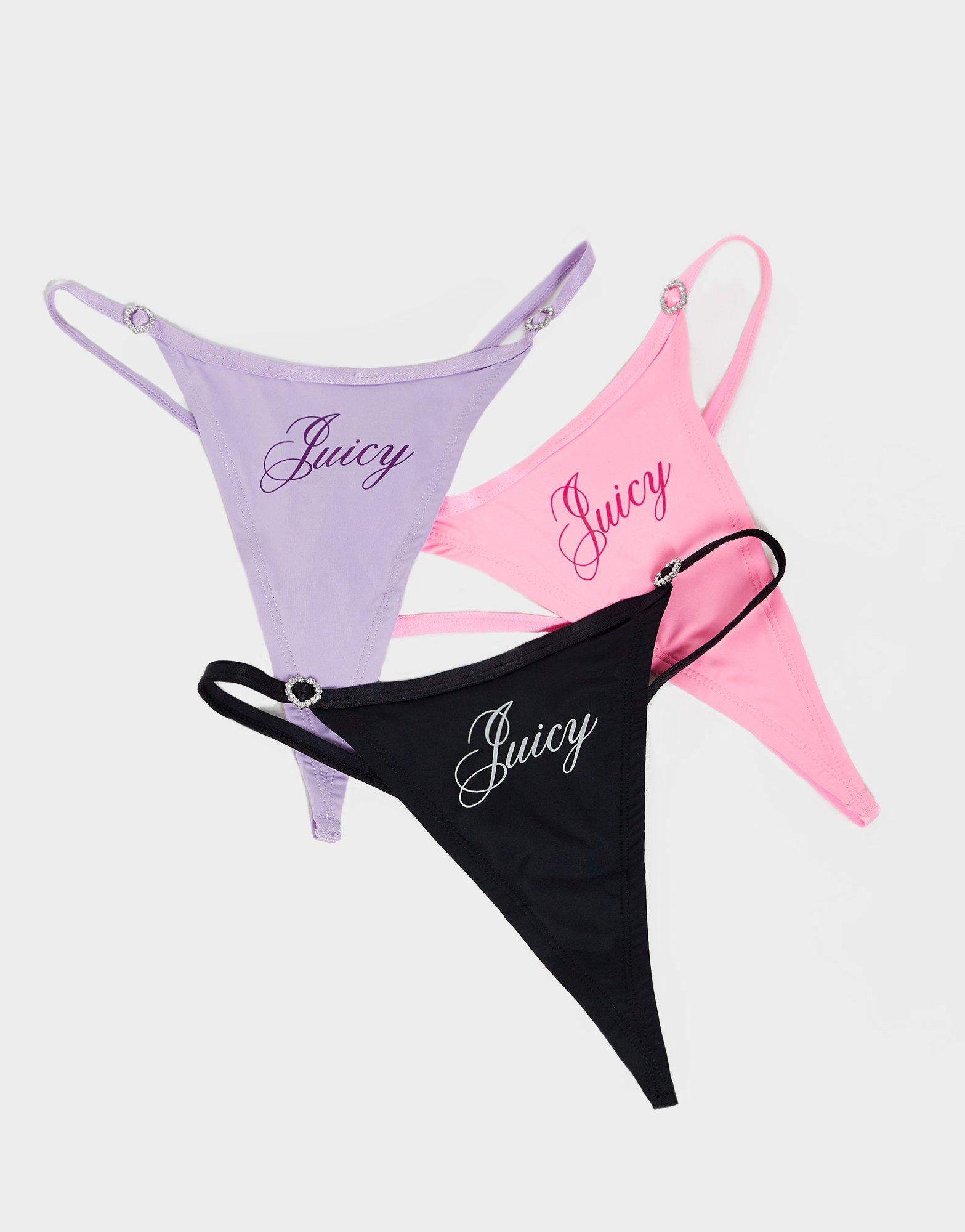 Juicy Couture 3-Pack Mesh Logo Thongs