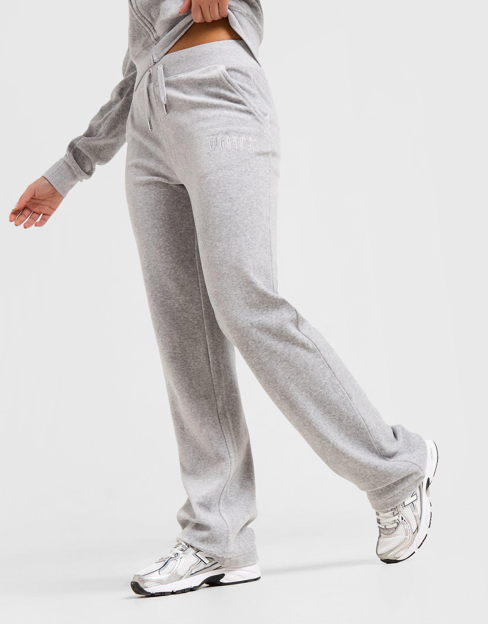 Grey JUICY COUTURE Diamante Velour Track Pants - JD Sports Global