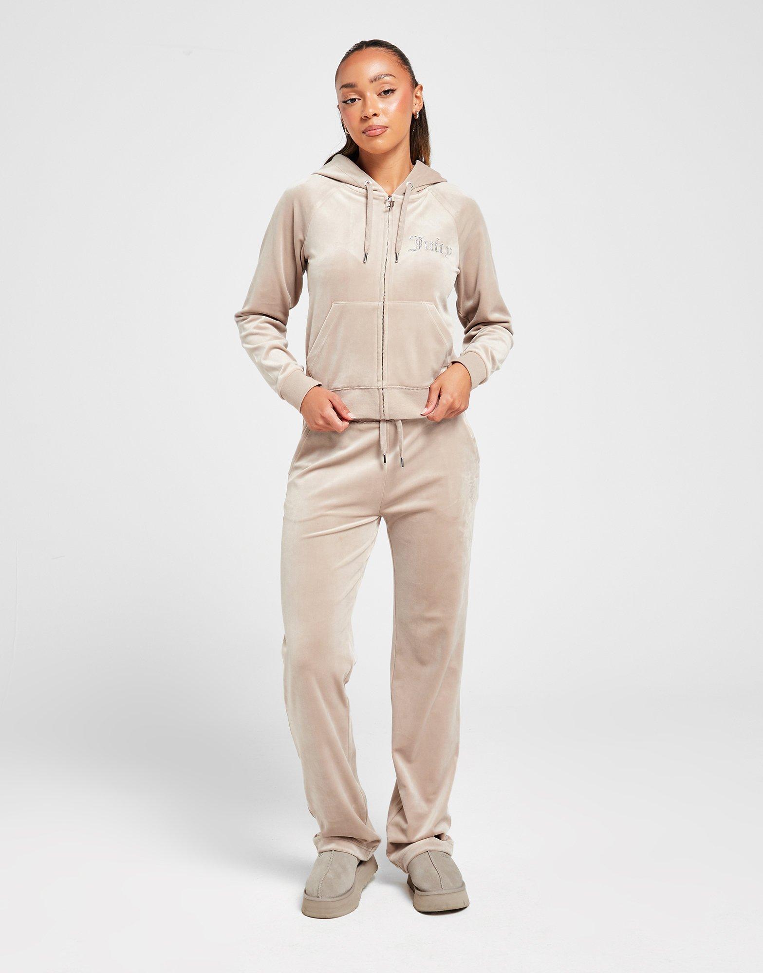 Juicy Couture Diamante Logo Velour Full Zip Hoodie