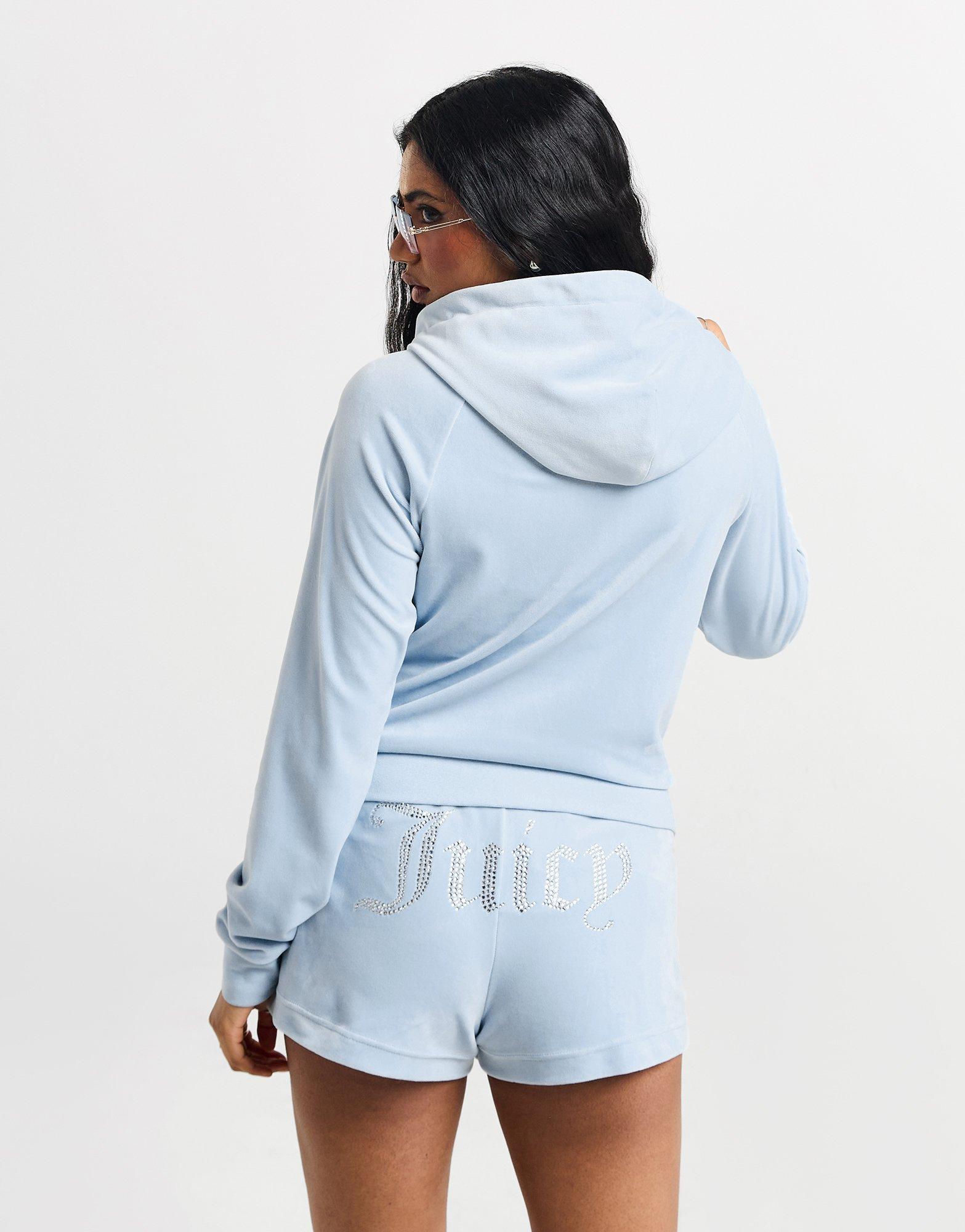 JUICY COUTURE Diamante Velour Full Zip Hoodie