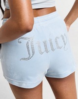 JUICY COUTURE Pantaloncini Diamante Logo Velluto