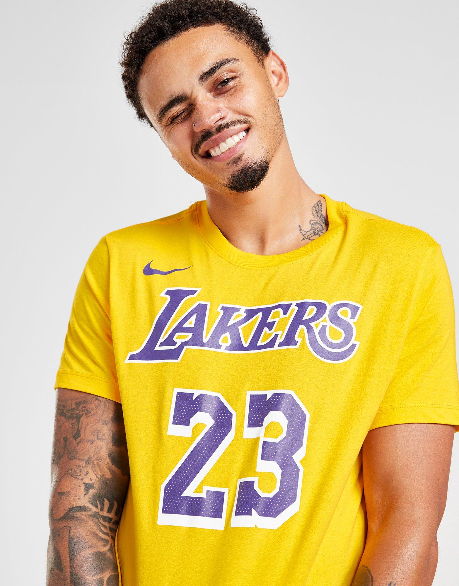 White Nike NBA LA Lakers James #23 T-Shirt