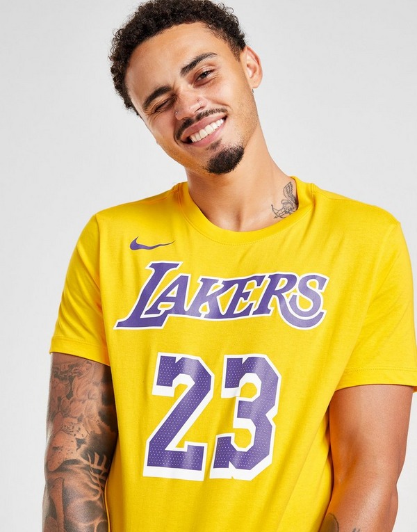 Yellow Nike NBA LA Lakers Essential James #23 T-Shirt