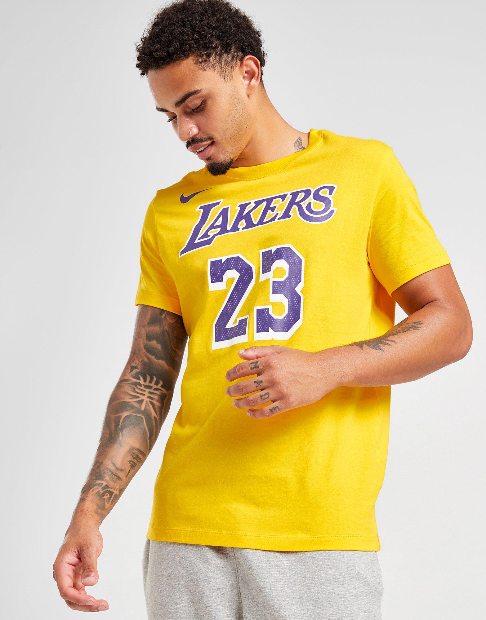 Yellow Nike NBA LA Lakers Essential James #23 T-Shirt