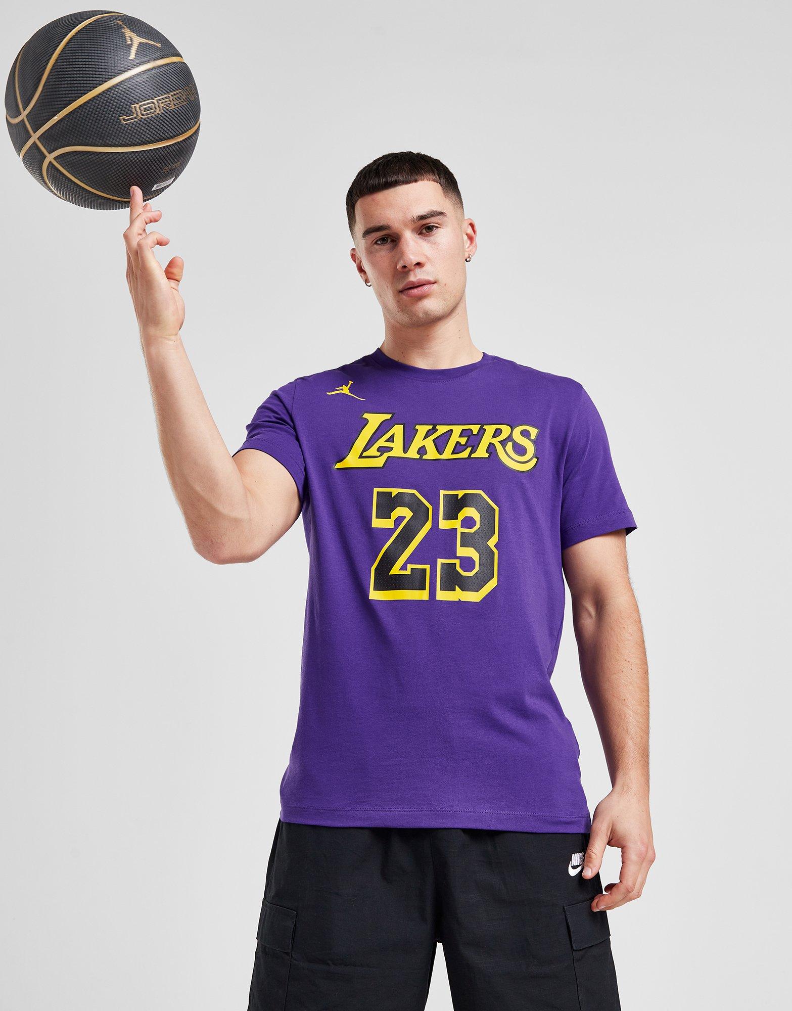 White Nike NBA LA Lakers James #23 T-Shirt