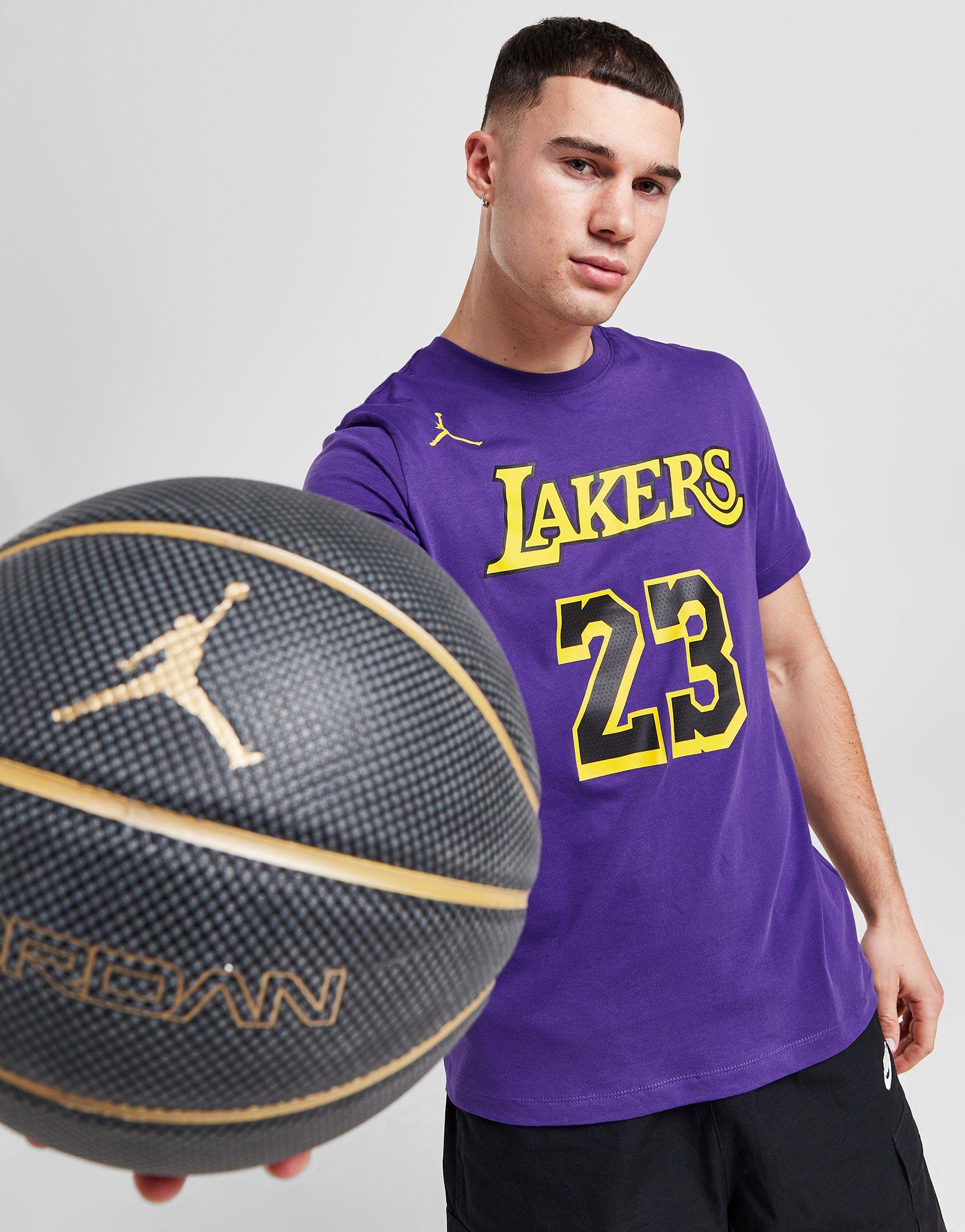 Purple Jordan NBA LA Lakers James #23 Statement T-Shirt