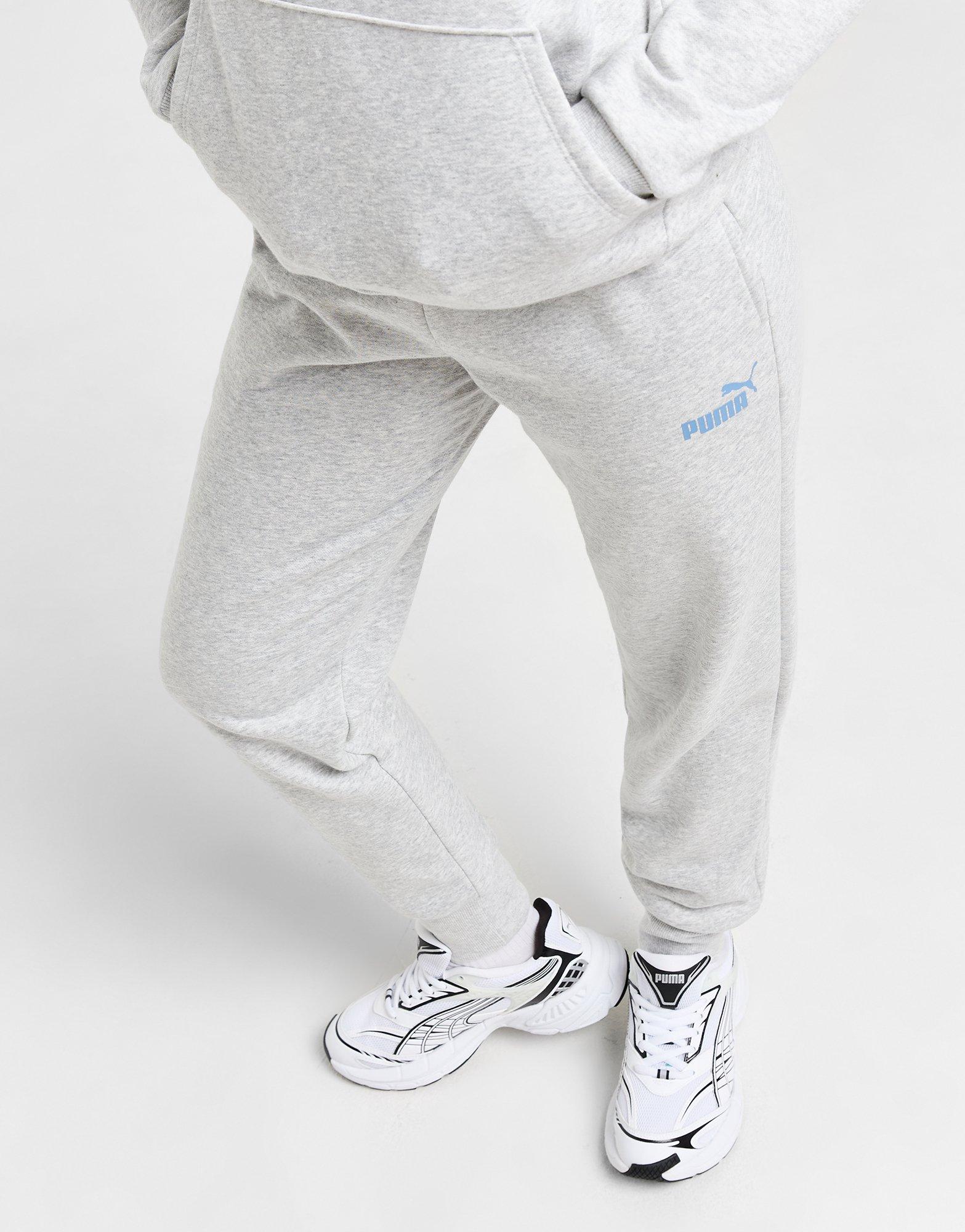 Grey puma tracksuit bottoms hot sale