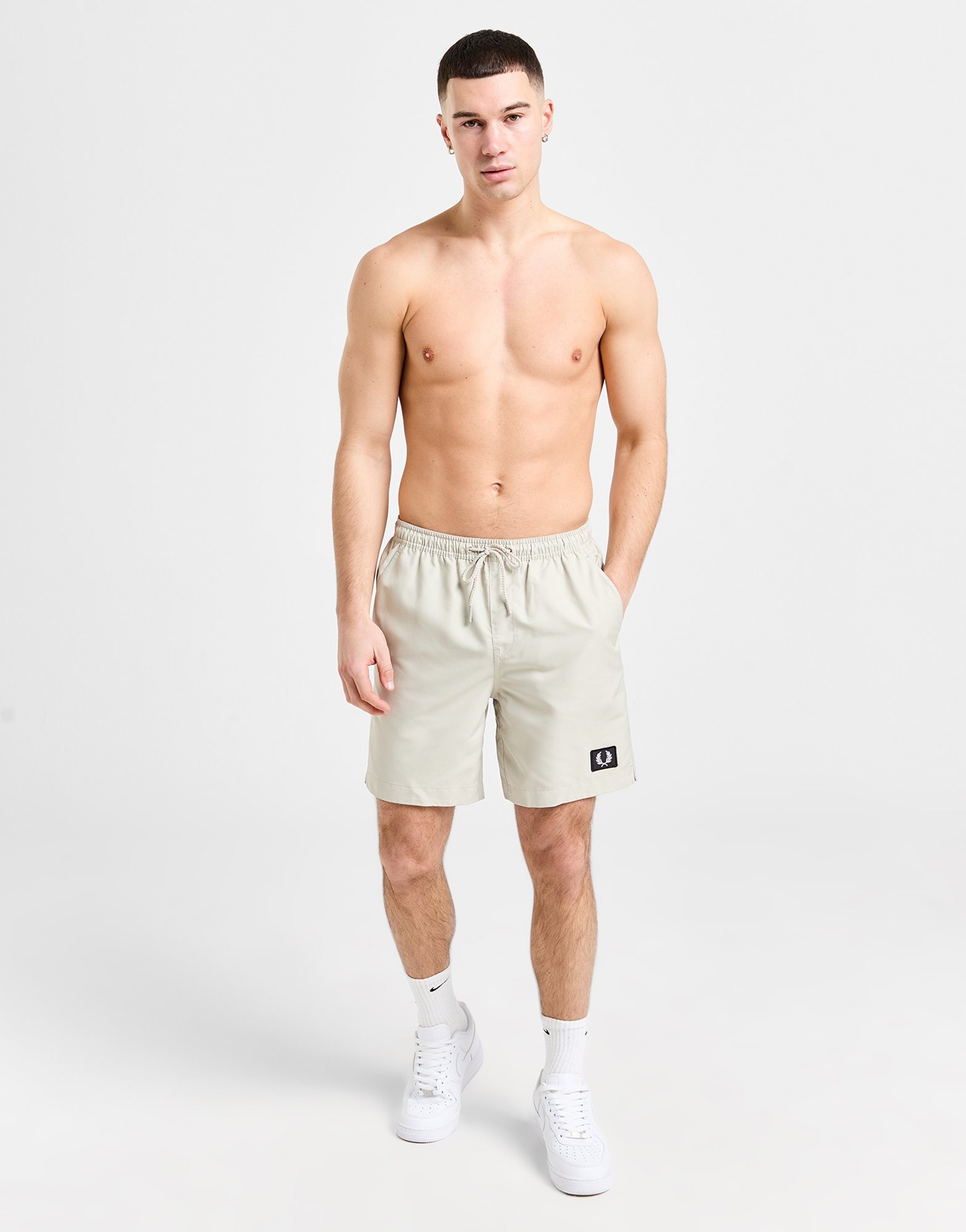 Grey Fred Perry Badge Swim Shorts - JD Sports NZ