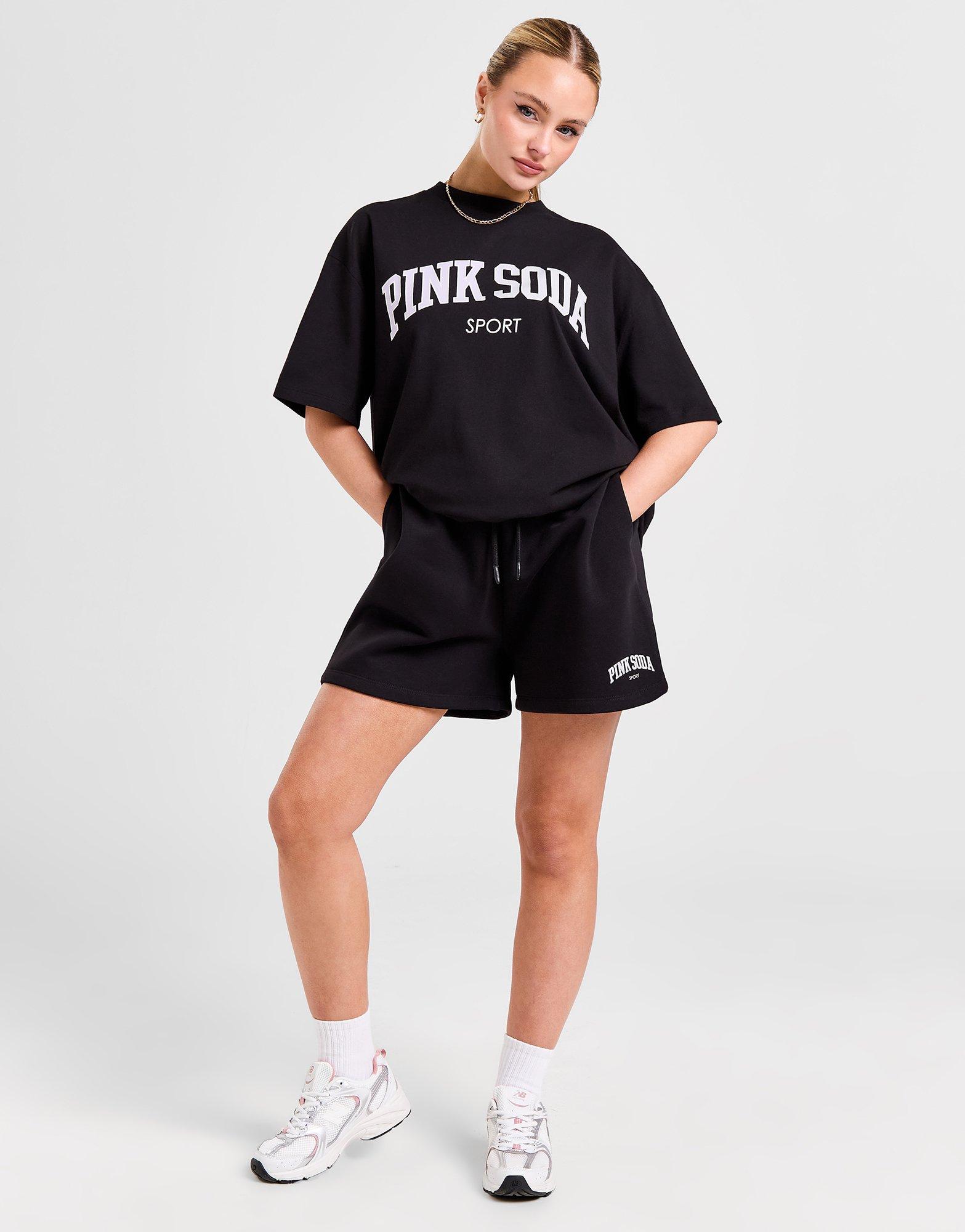 Black & Pink T-Shirt & Shorts Set