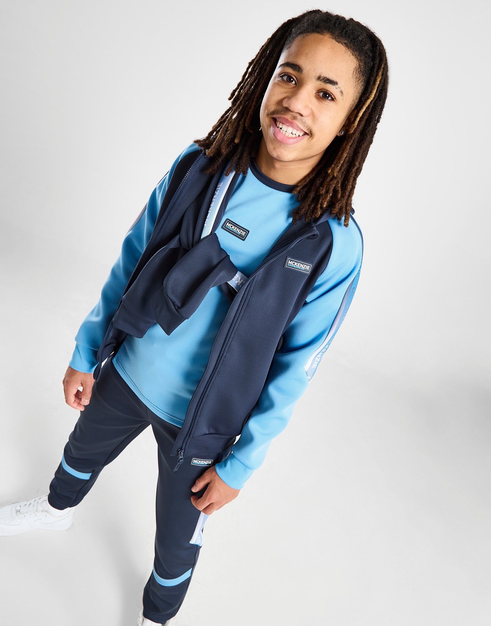 Blue McKenzie Glint Poly Full Zip Hoodie Junior - JD Sports NZ