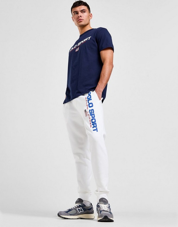 White Polo Ralph Lauren Logo Fleece Joggers - JD Sports Global