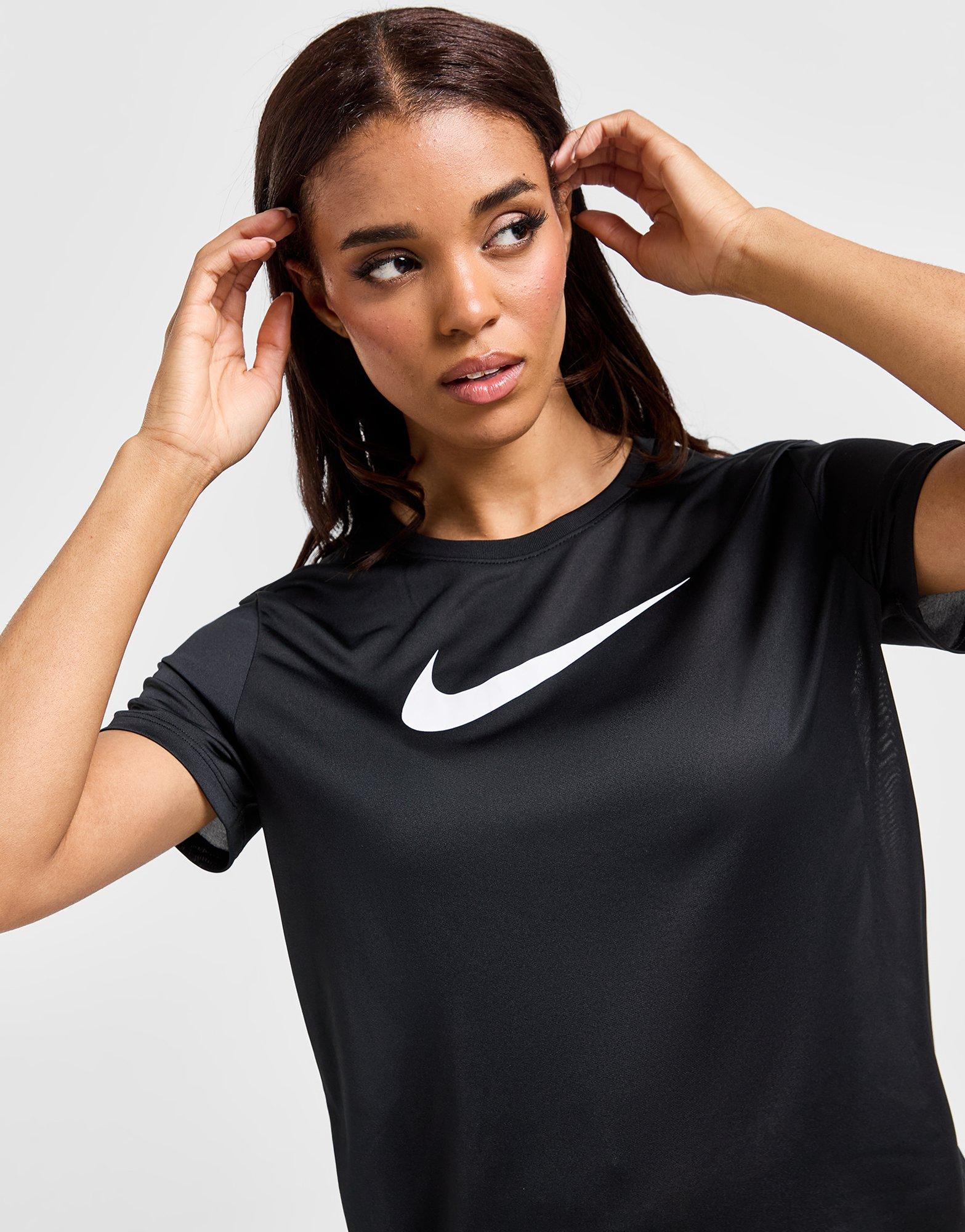 Black Nike Training Essential Swoosh T-Shirt | JD Sports UK