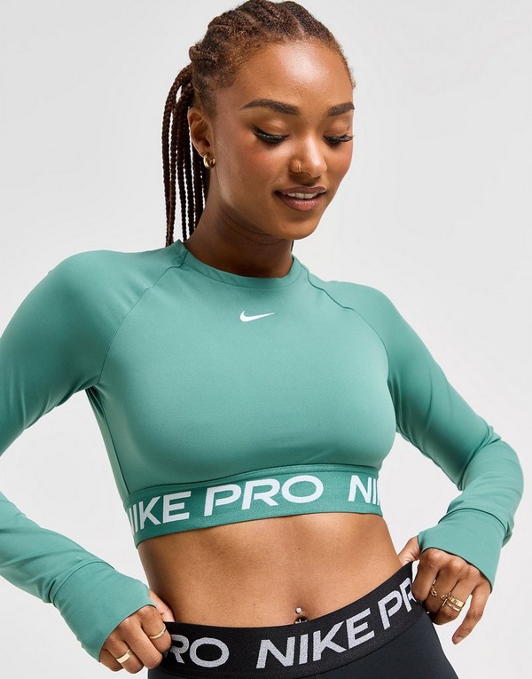 Nike Top Crop a Maniche Lunghe Training Pro